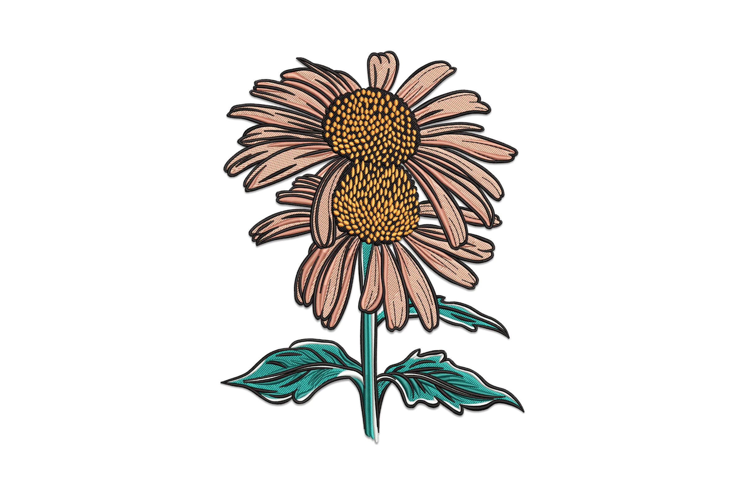 Pink Daisy Embroidery Design