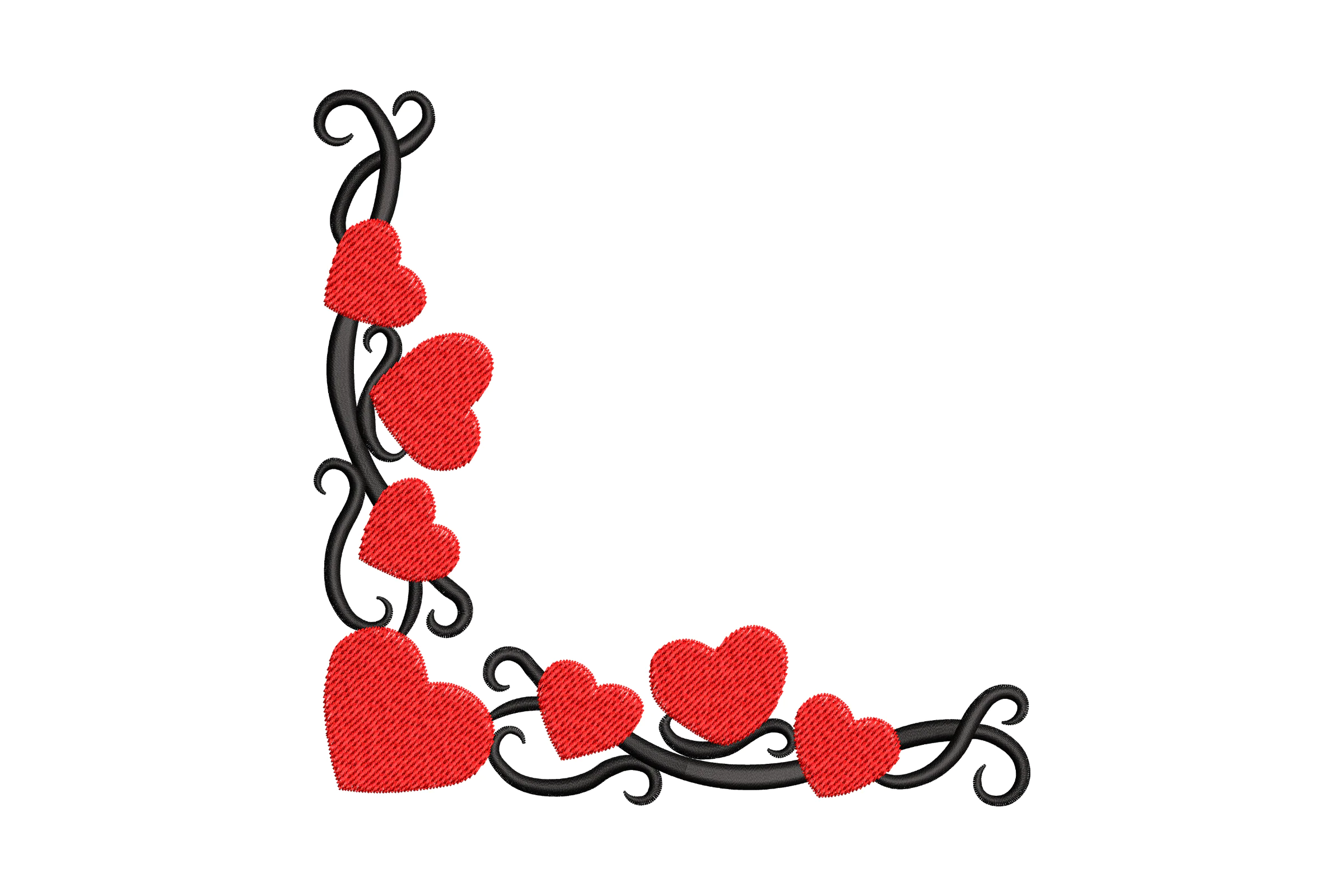 Hearts Border Embroidery Design