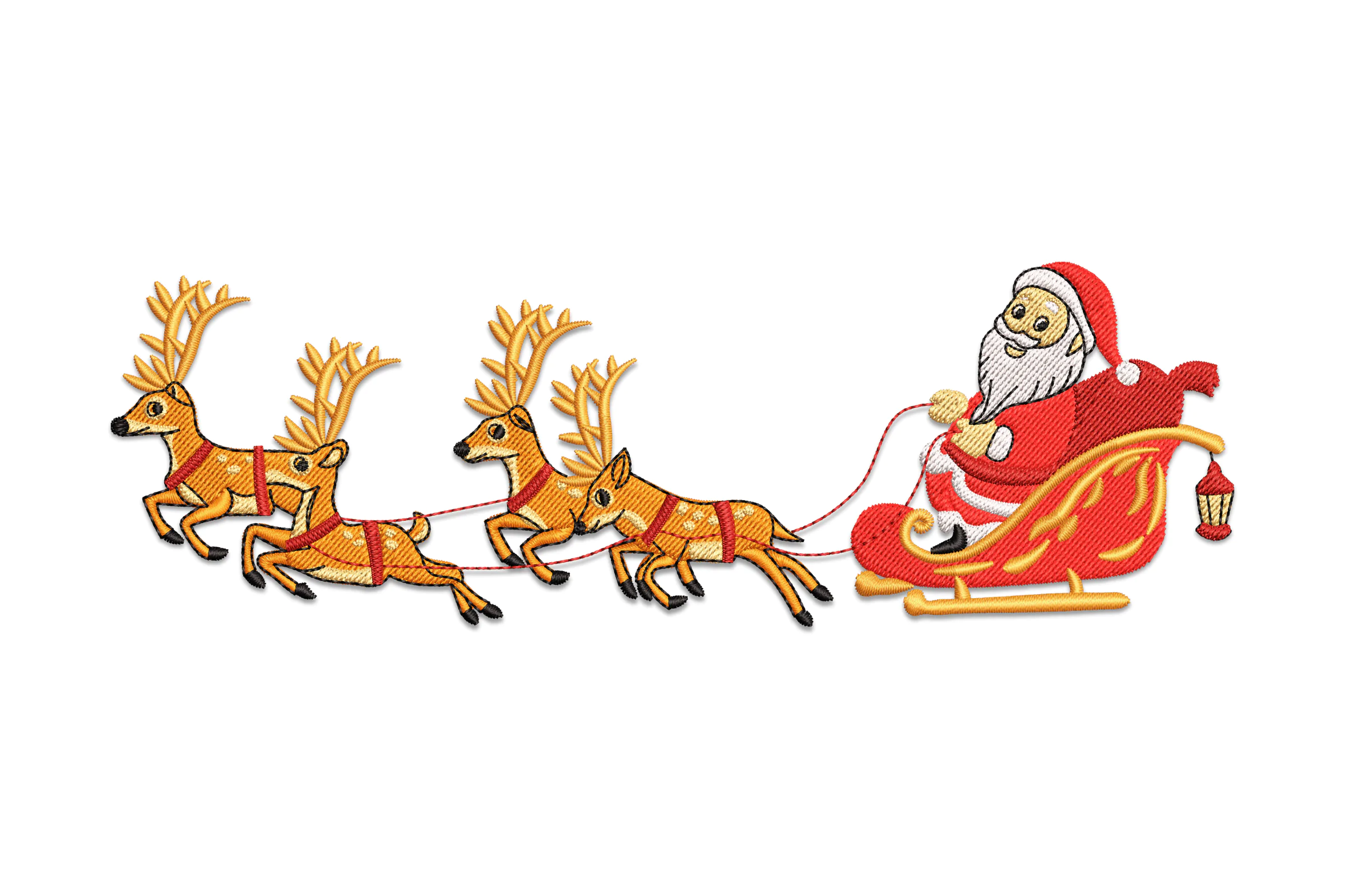 Santa Claus's reindeer Embroidery Design