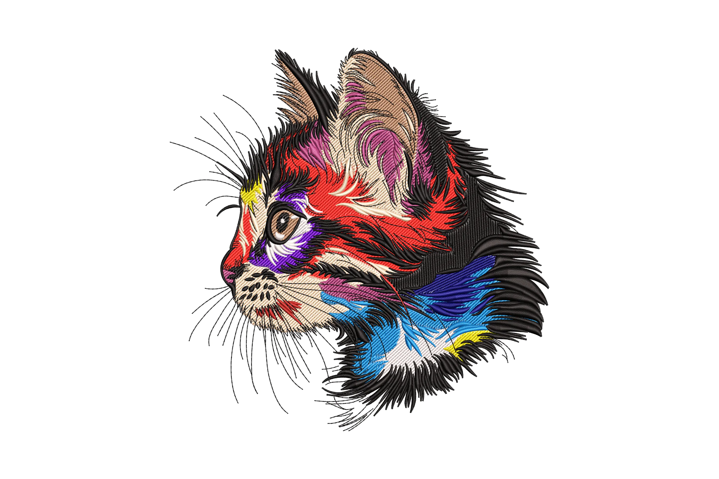 Colorful Cat Embroidery design File