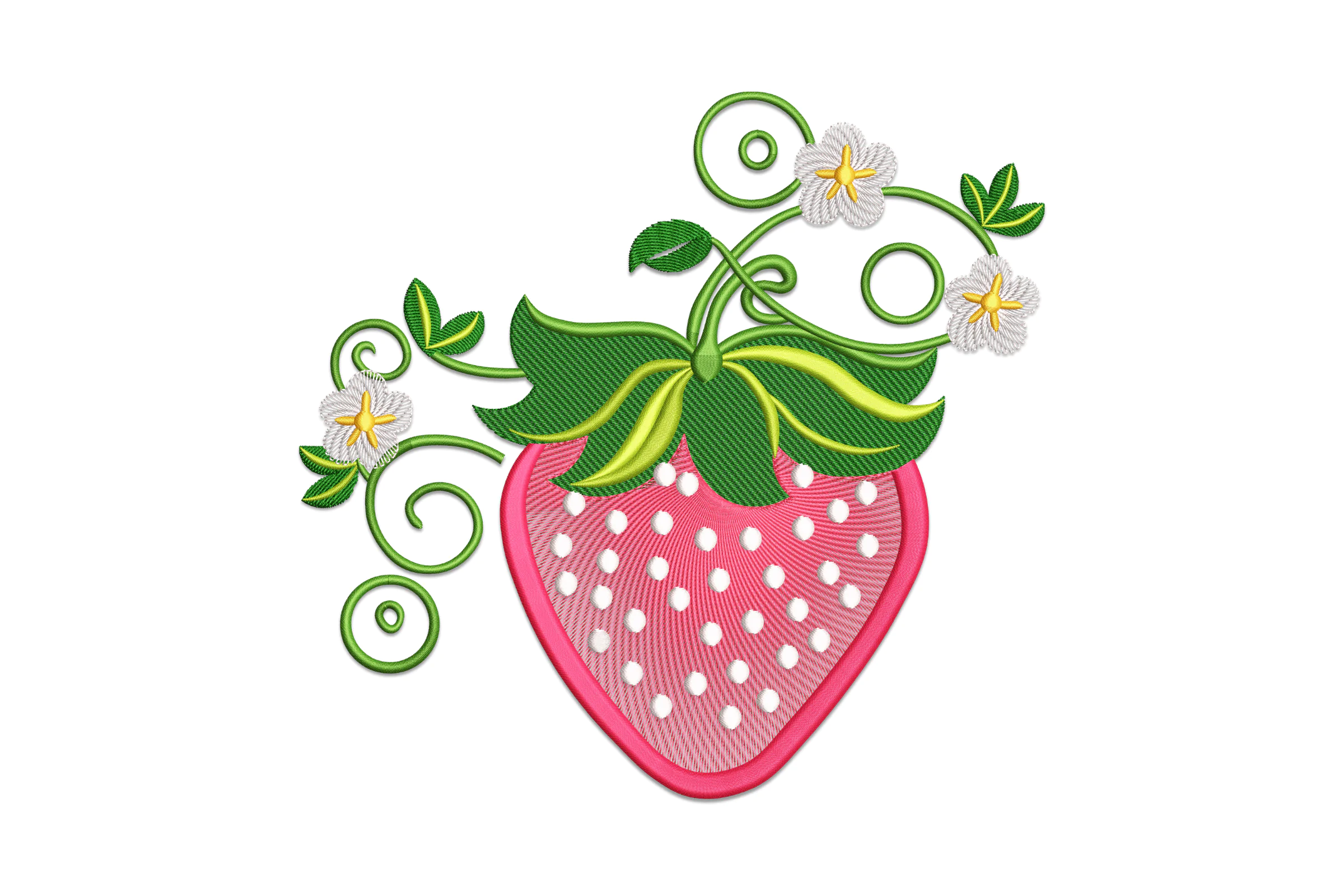 Strawberry Applique Digital Embroidery Design