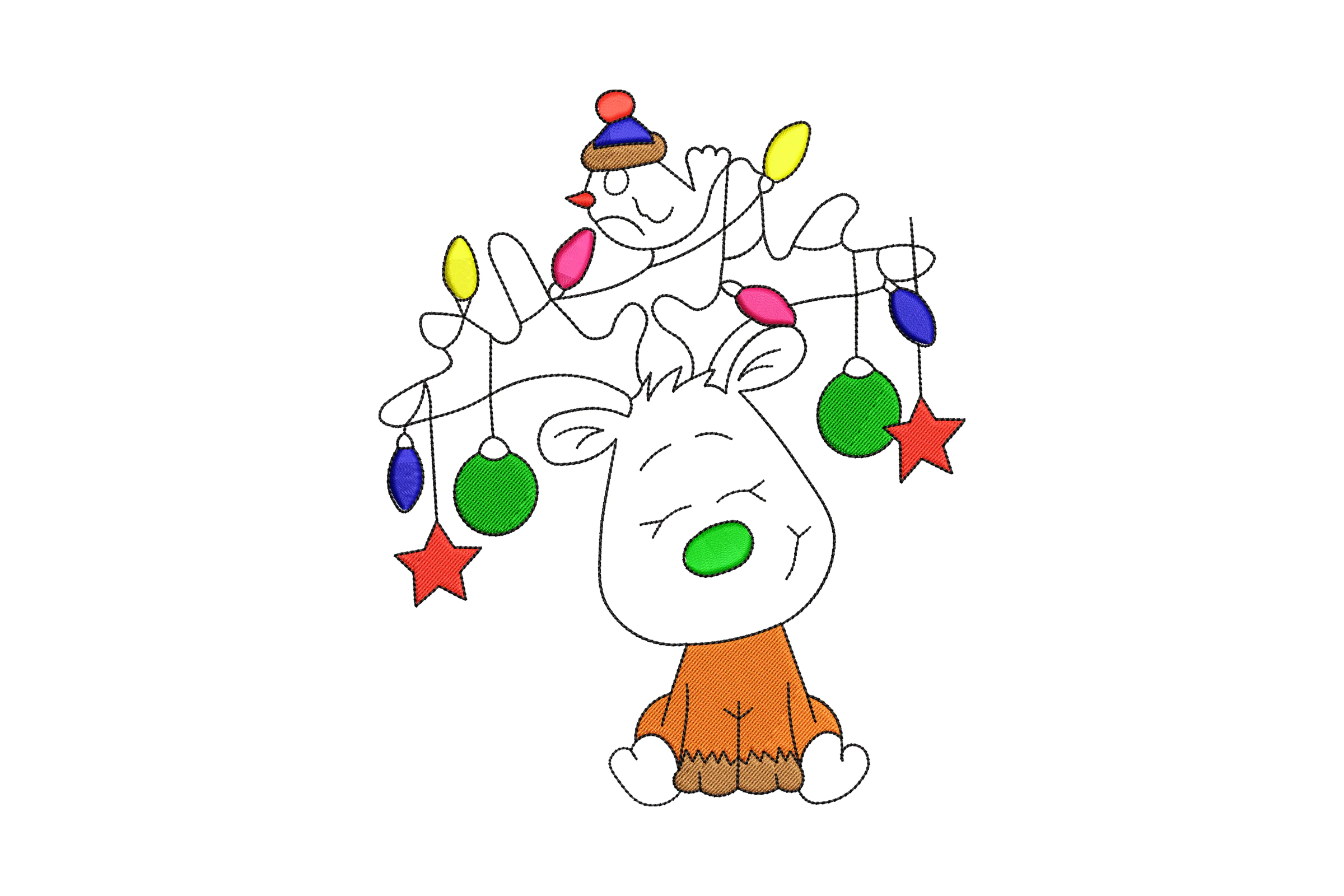 Reindeer Christmas Digital Embroidery File