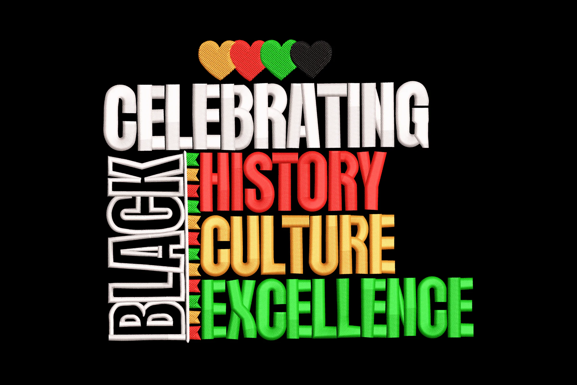 Black History Digital Embroidery