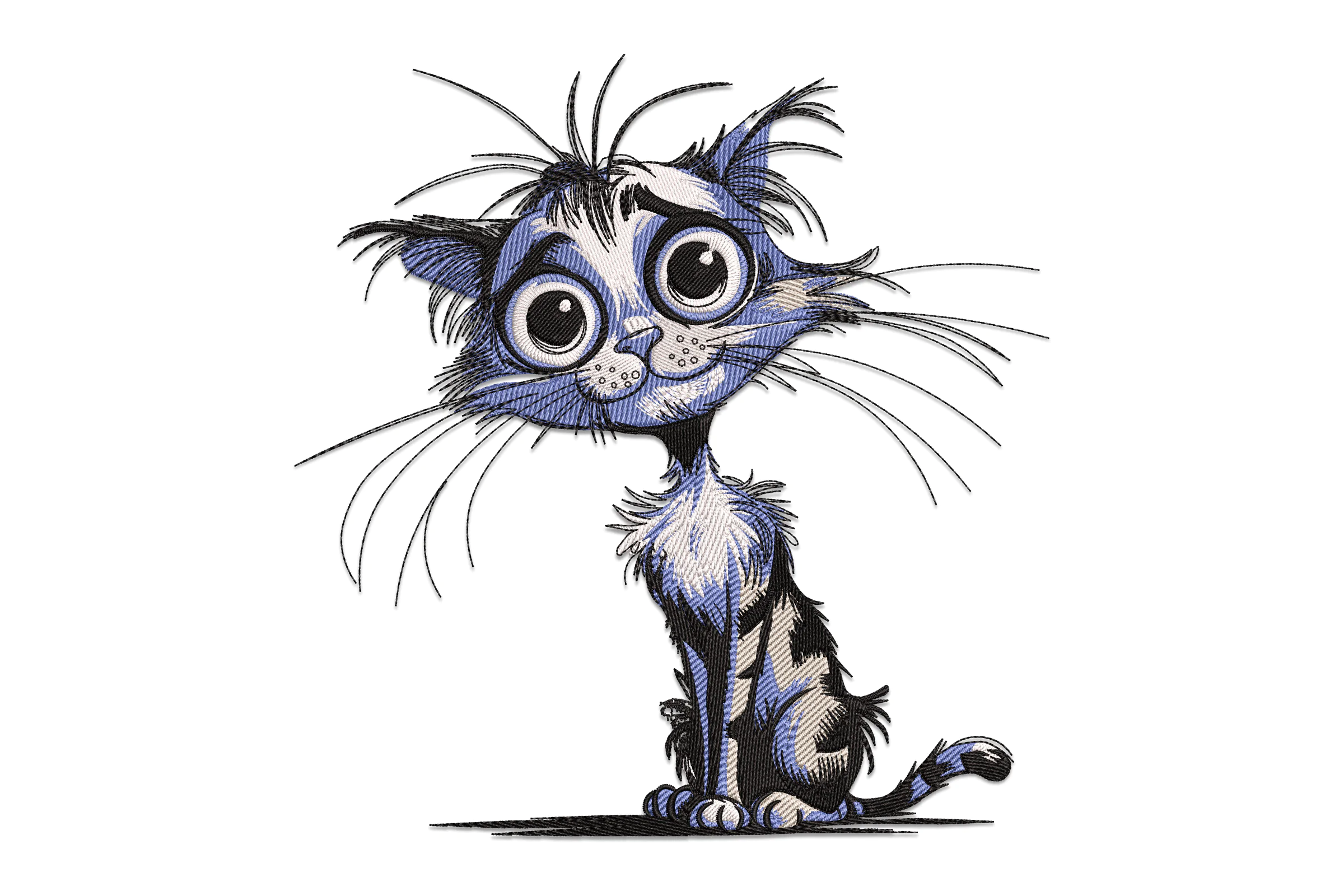 Cat Big Eyes Embroidery Design