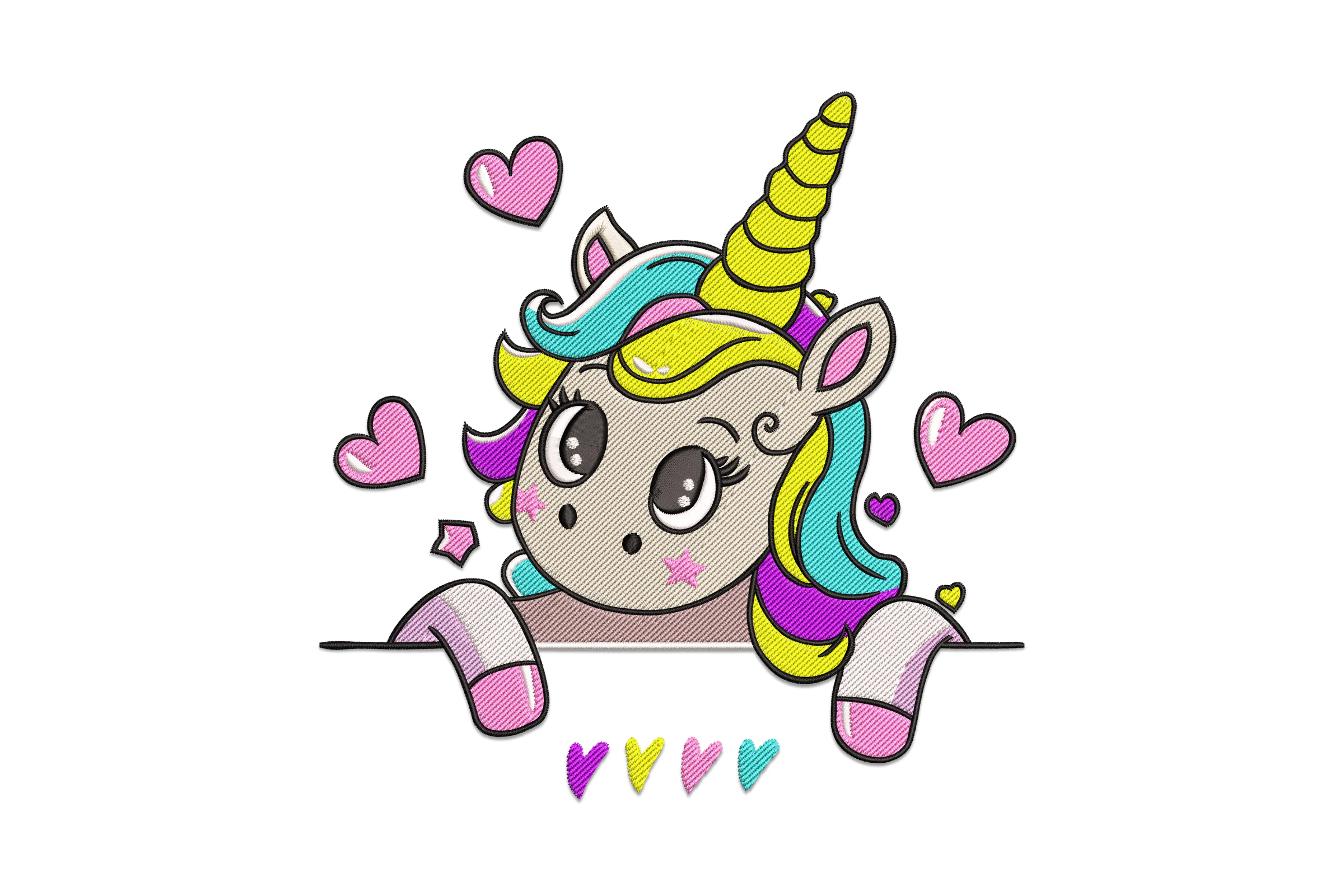 Horse Unicorn Girl Embroidery Design