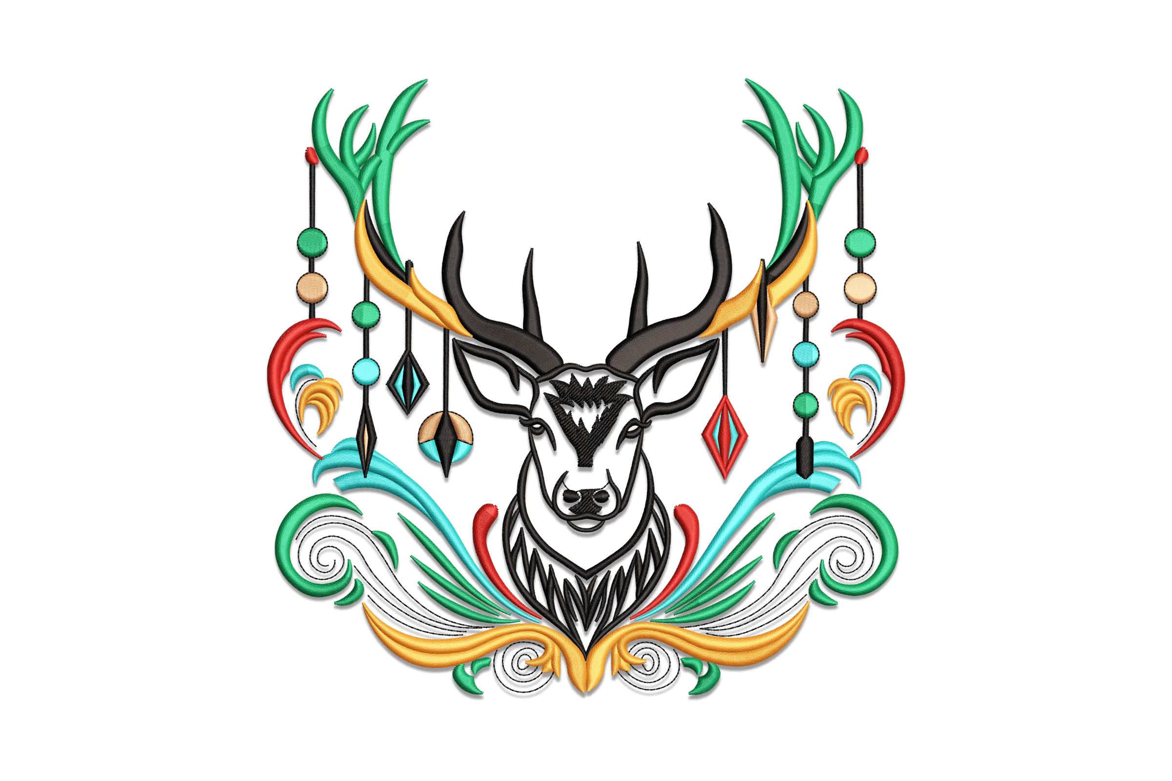 Majestic Deer Head Embroidery Design