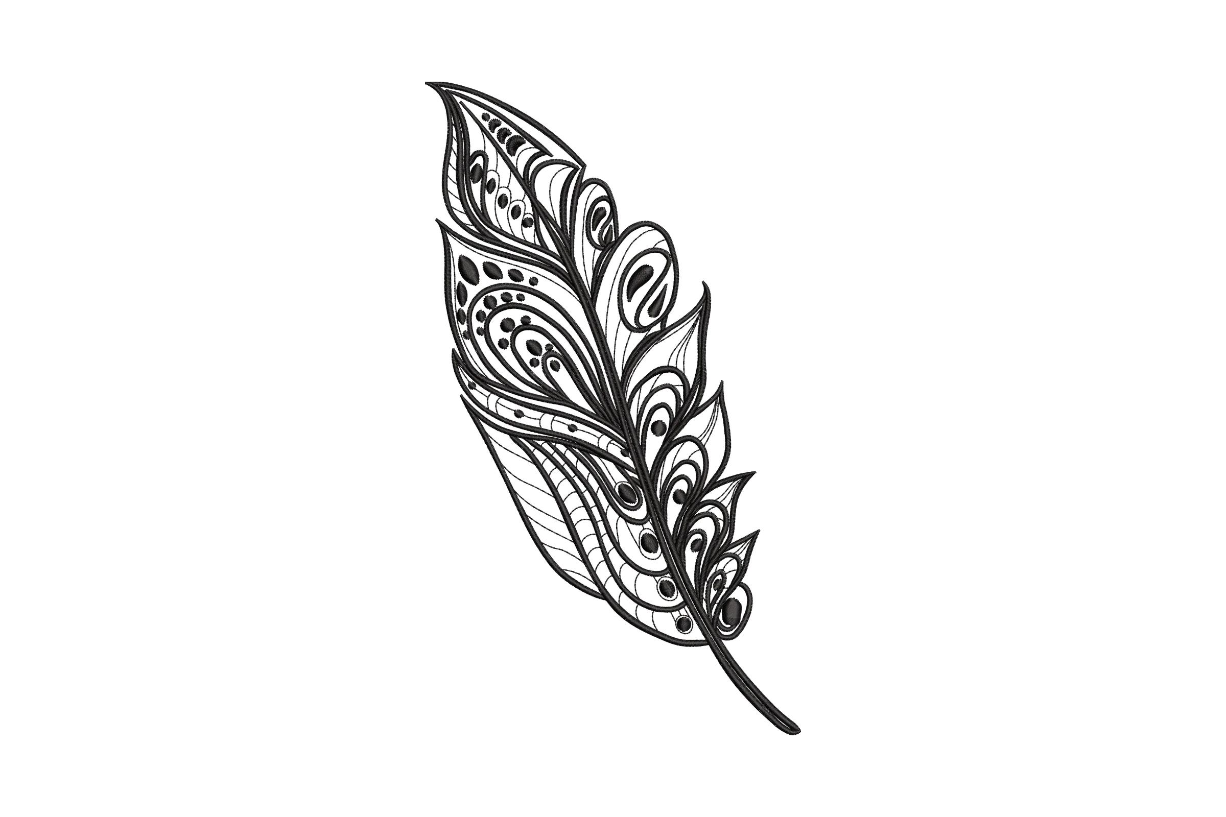 Bird Feather Machine Embroidery Design