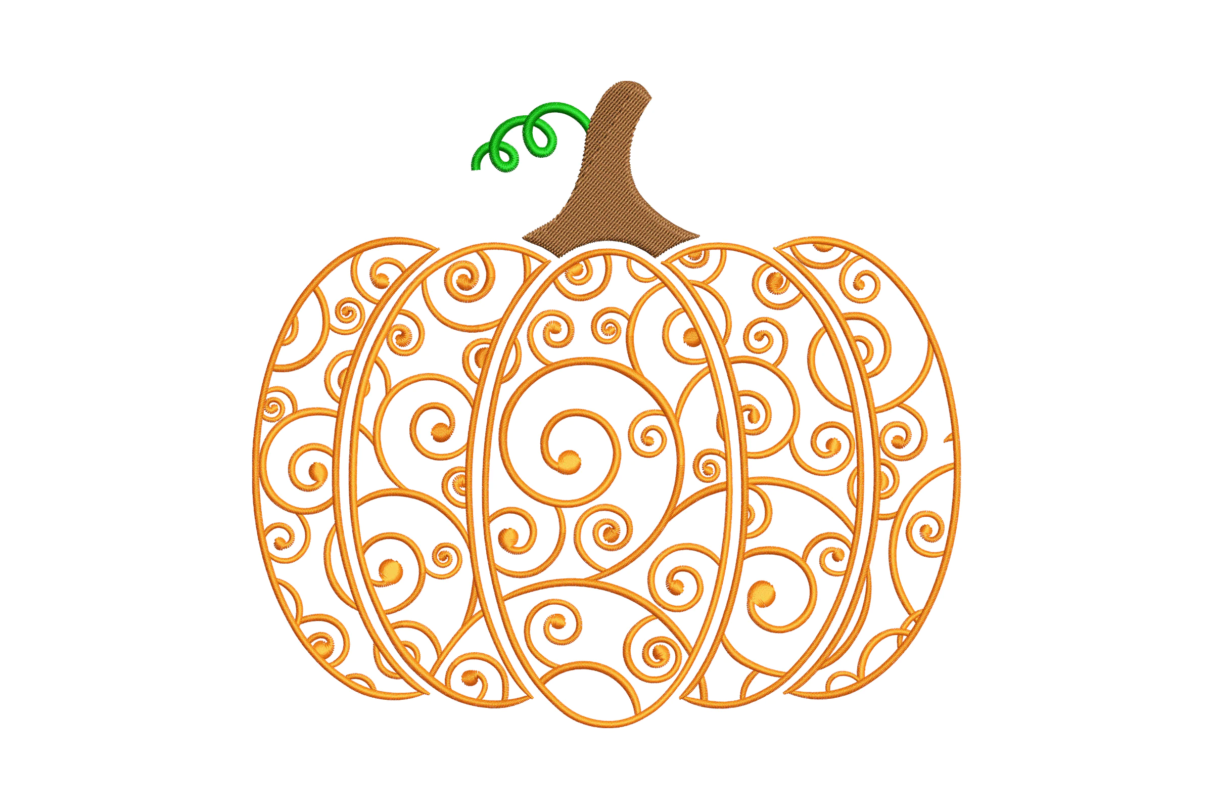 Swirly Pumpkin Embroidery Design File