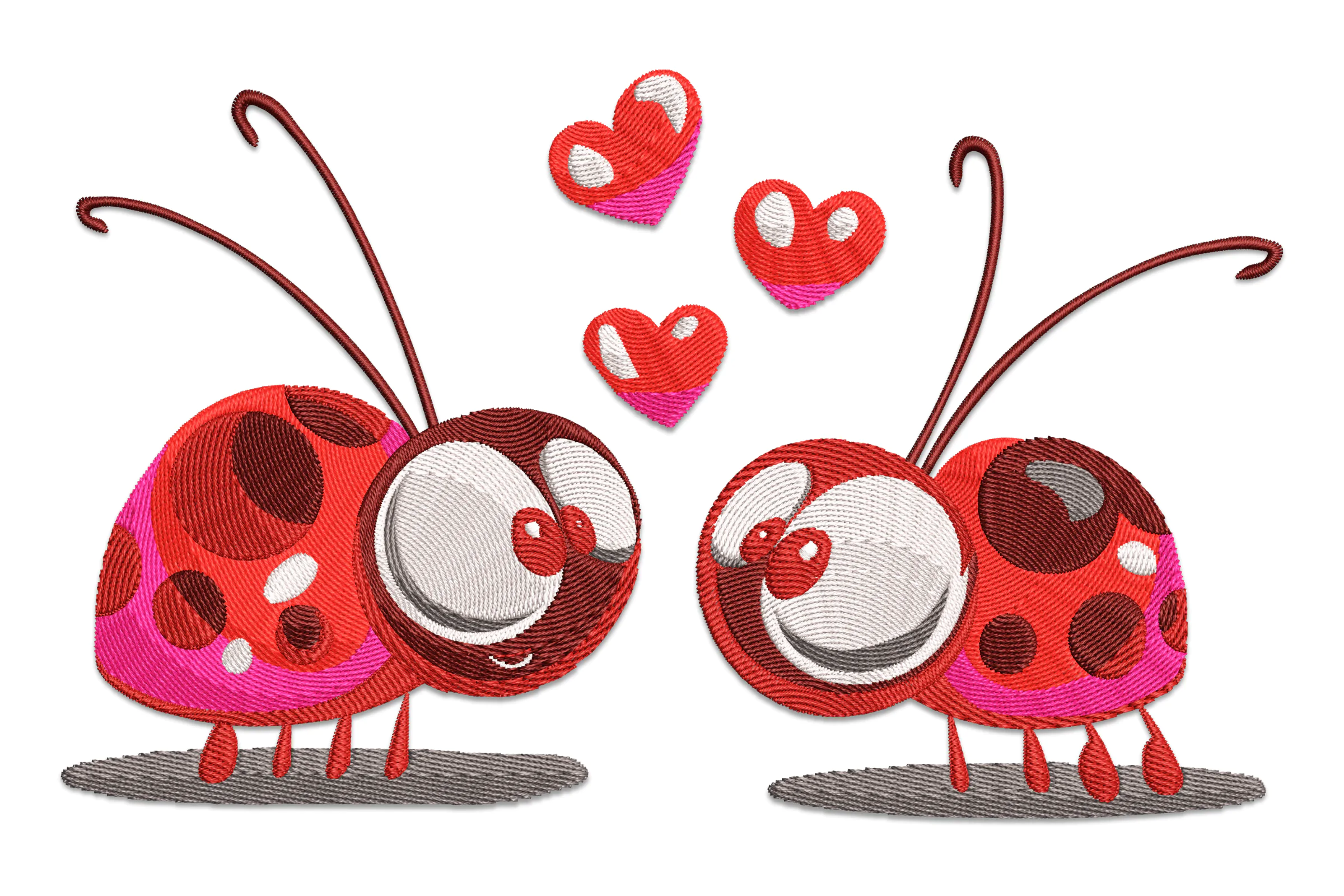 Adorable Love Ladybugs Embroidery Design