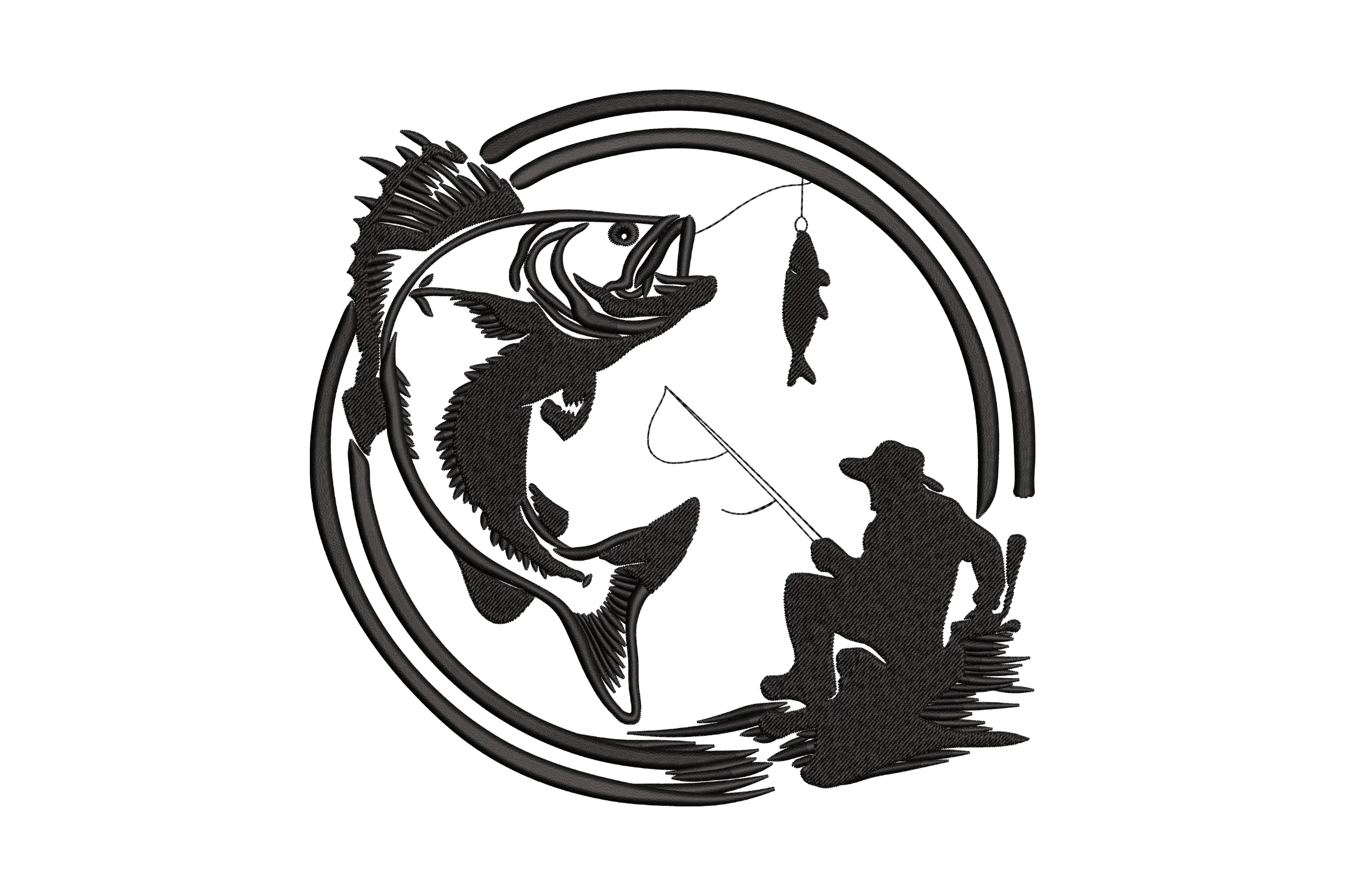 Fishing Machine  Embroidery Design