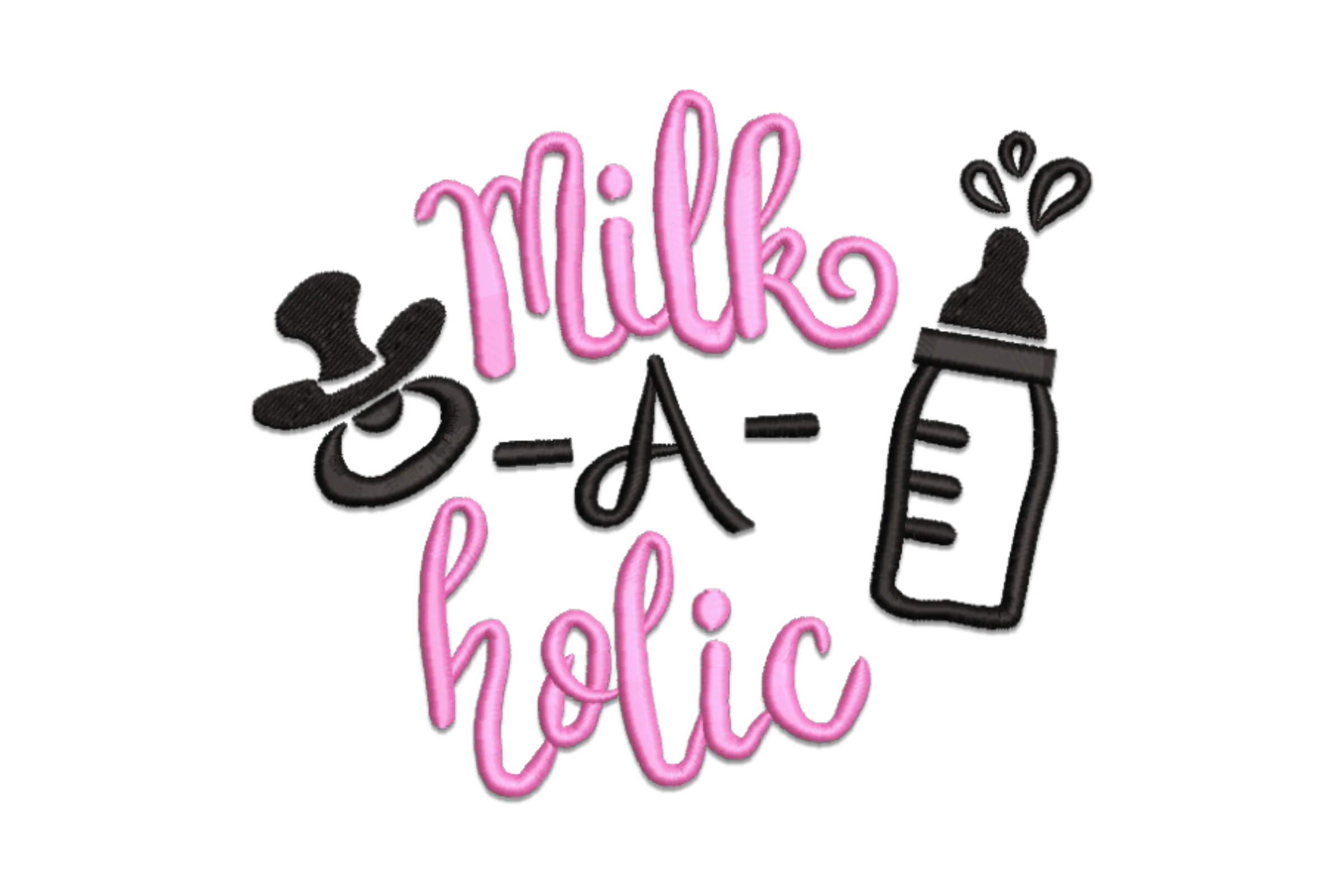Milk Aholic Embroidery Design