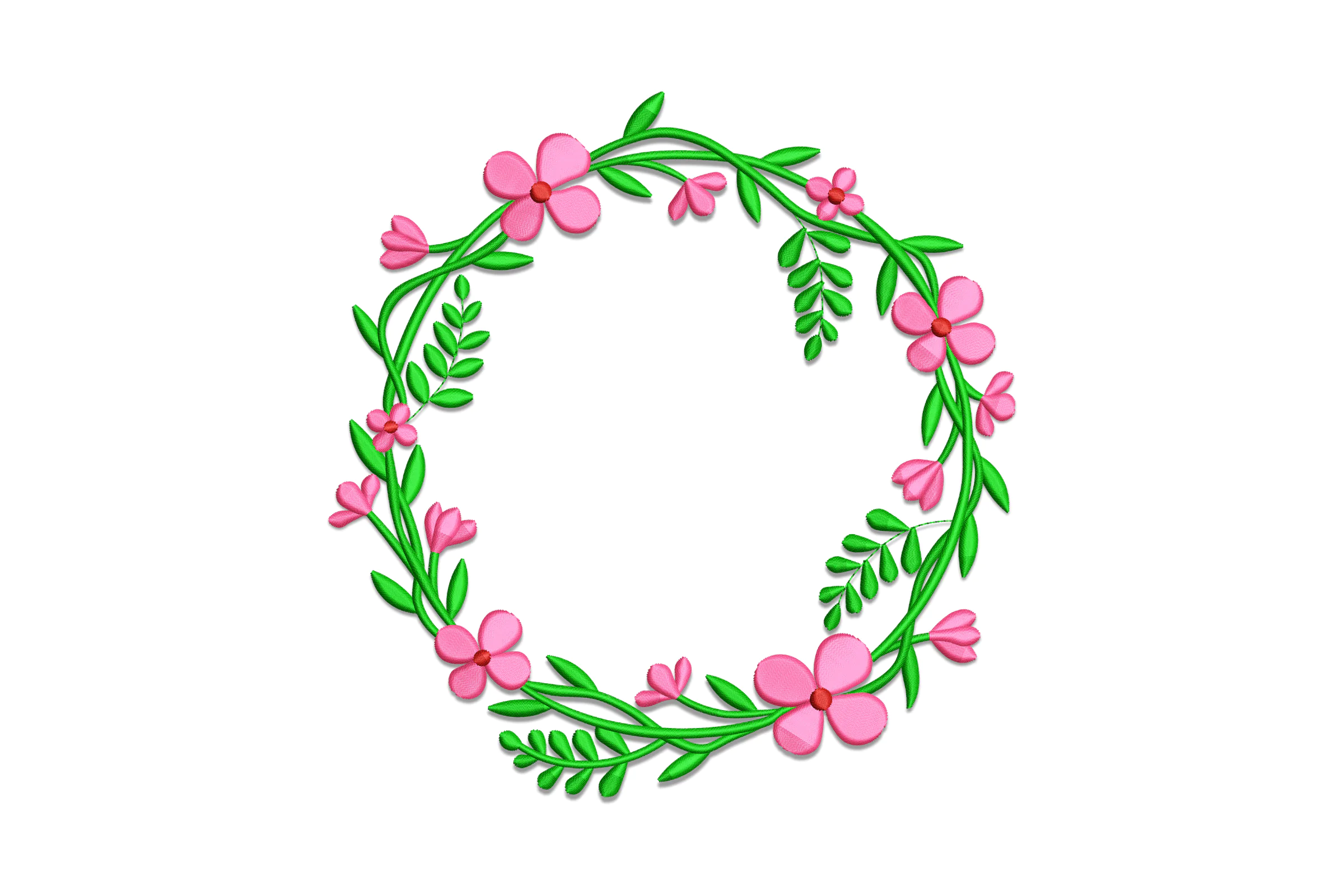 Floral Wreath Embroidery Design File