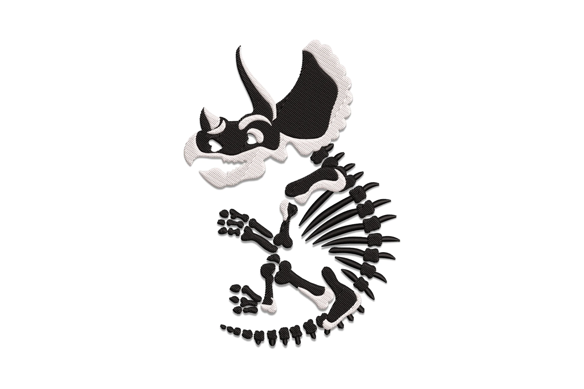 Triceratops Skeleton Embroidery Design