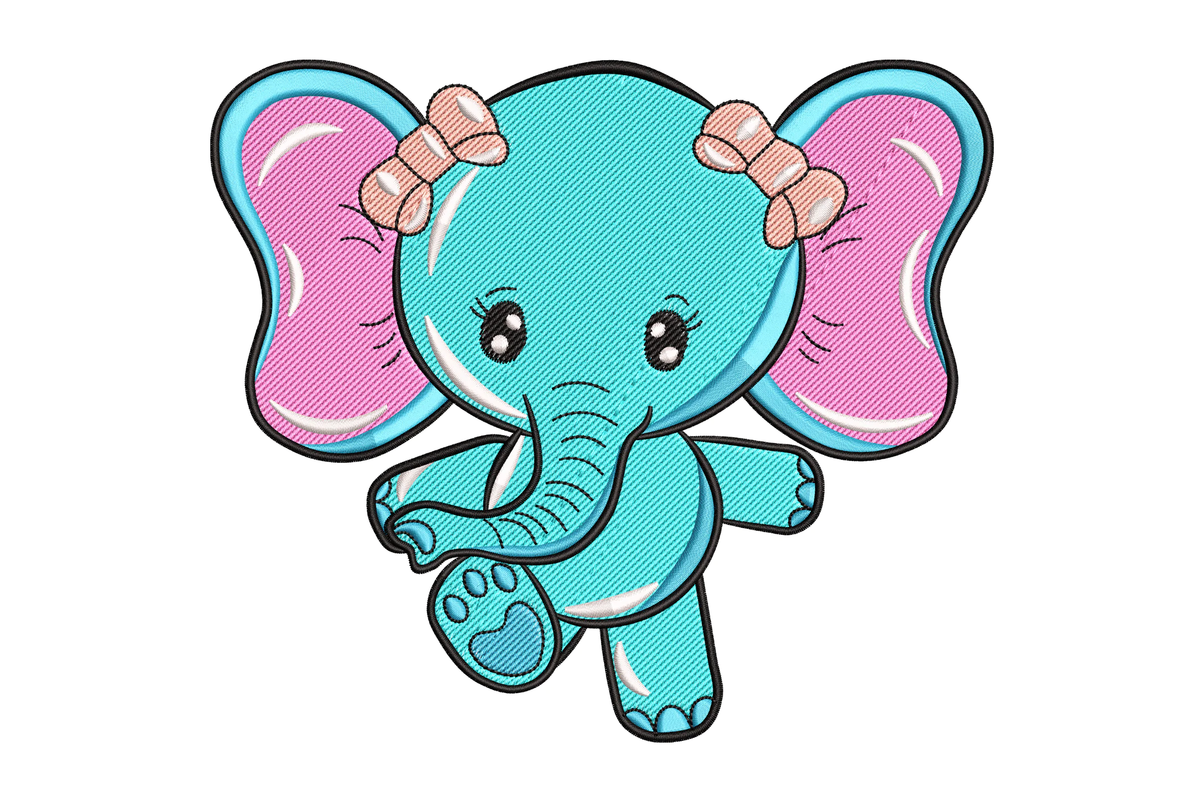 Baby Elephant Applique Embroidery Design