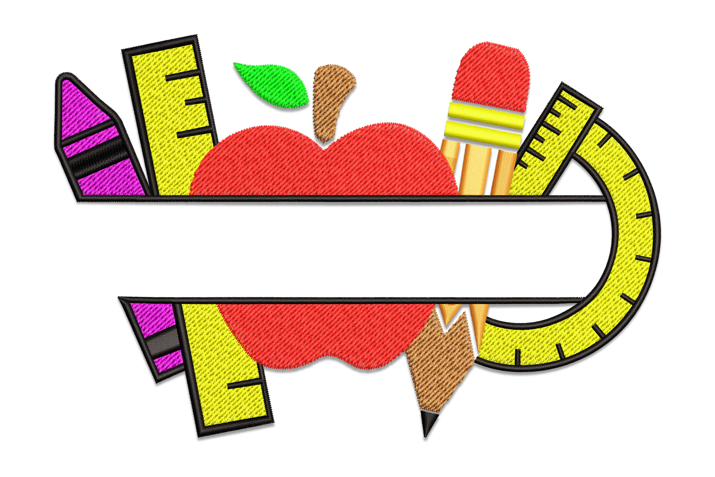 School Namedrop Embroidery Design