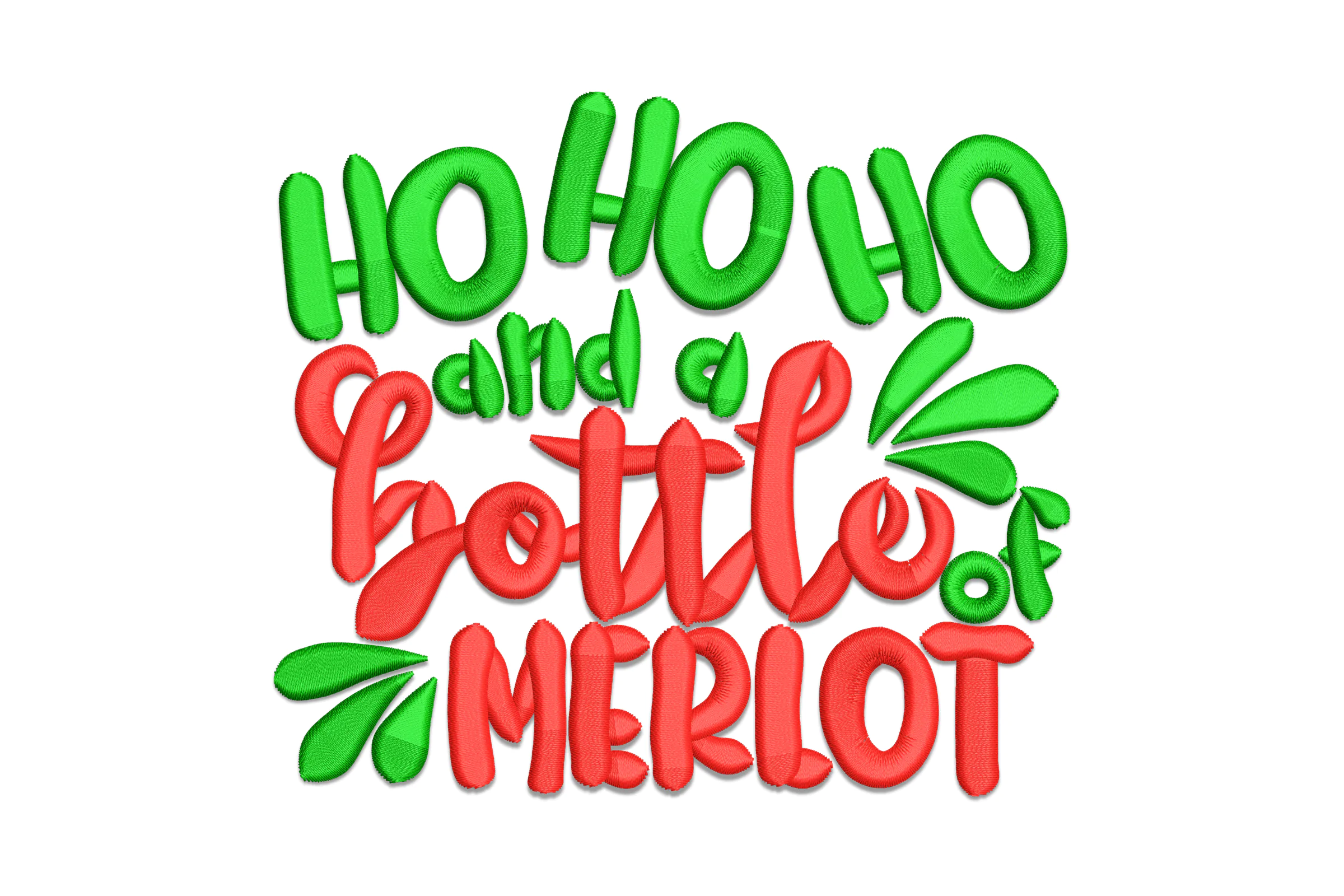 Ho Ho Ho Pour The Merlot - Machine Embroidery Design