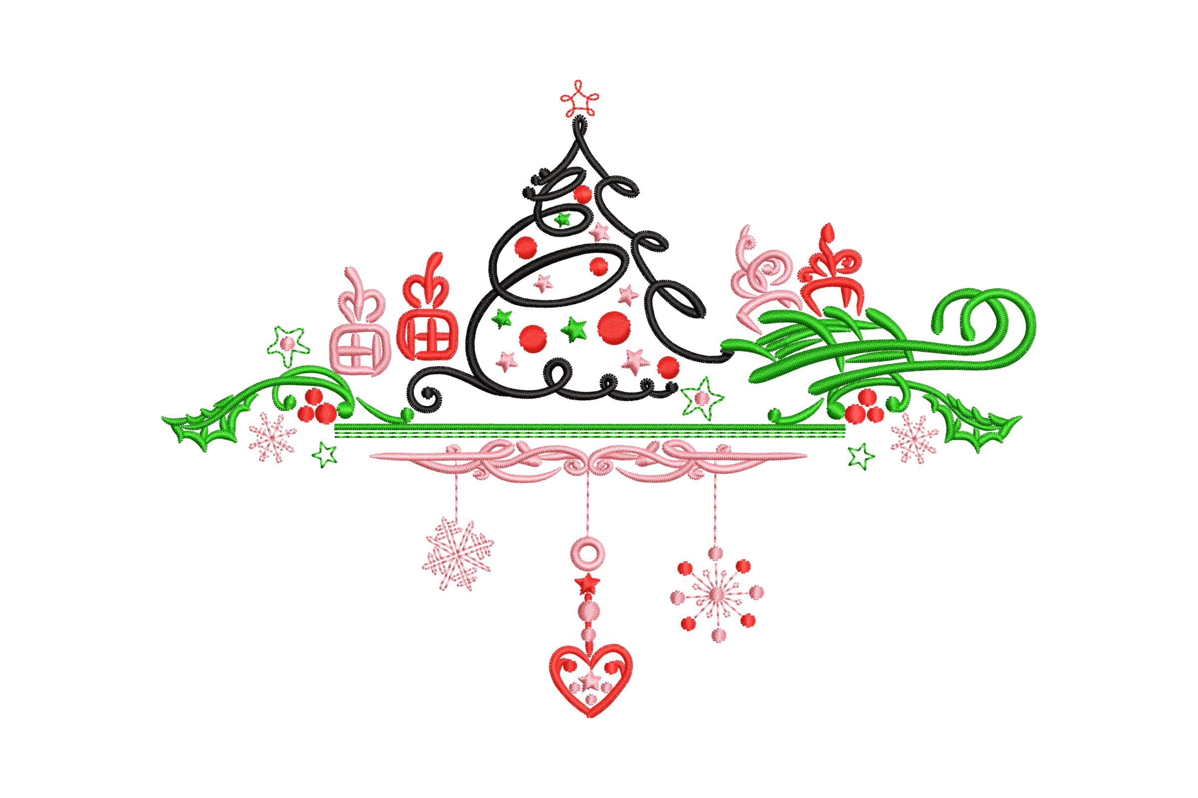 Elegant Christmas Tree Embroidery Design