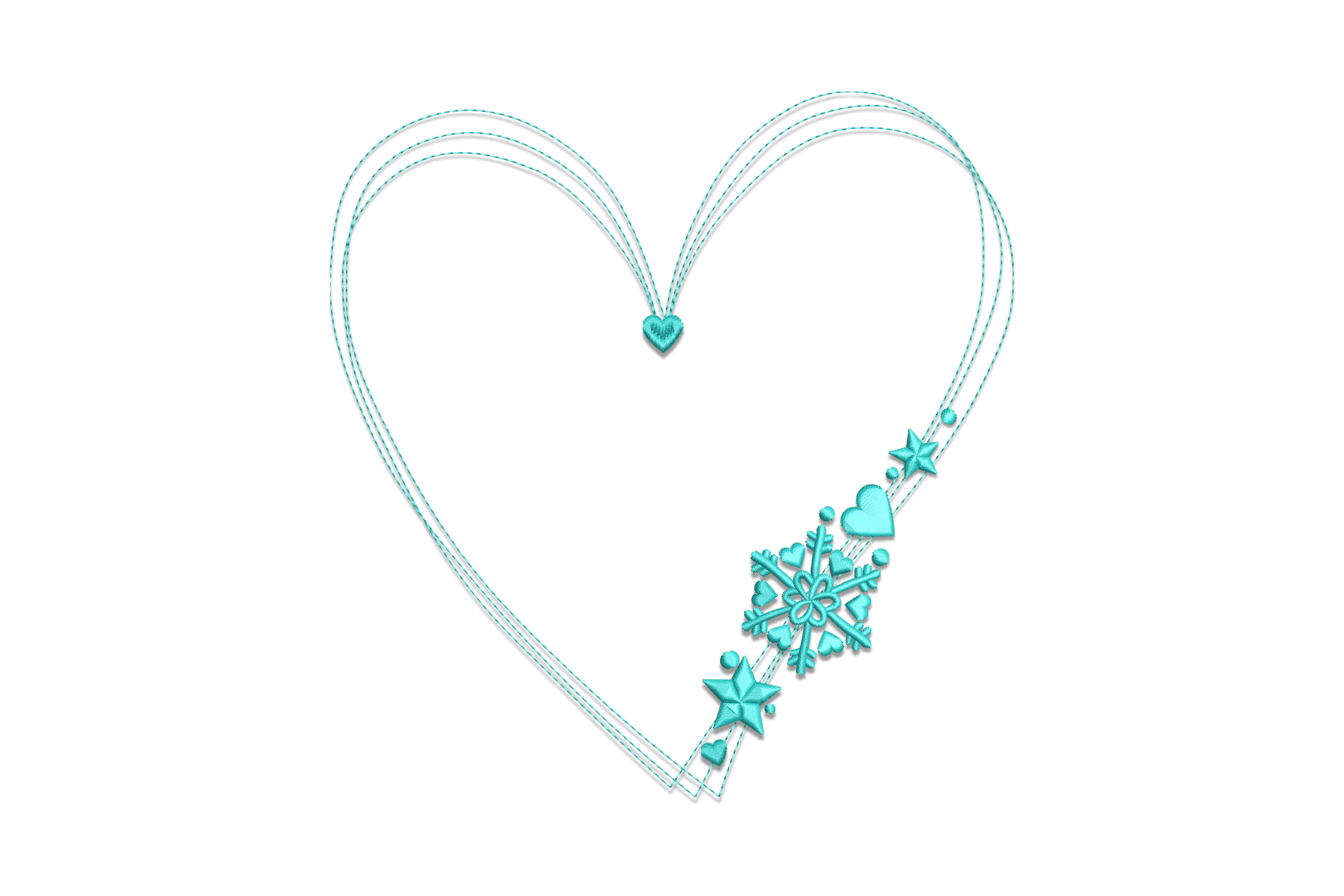 Snowflake Heart Embroidery Designs