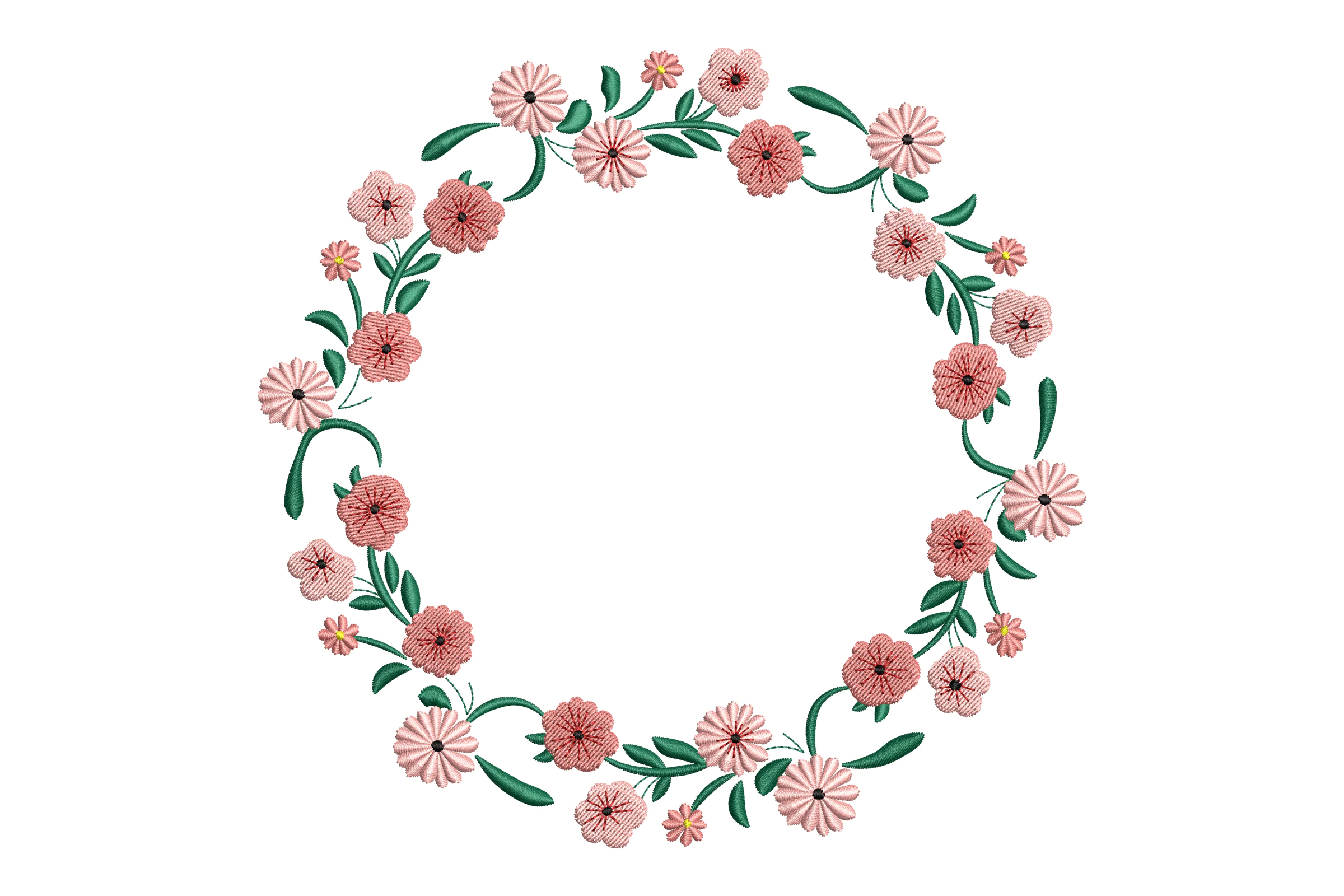 Floral Wreath Digital Embroidery File