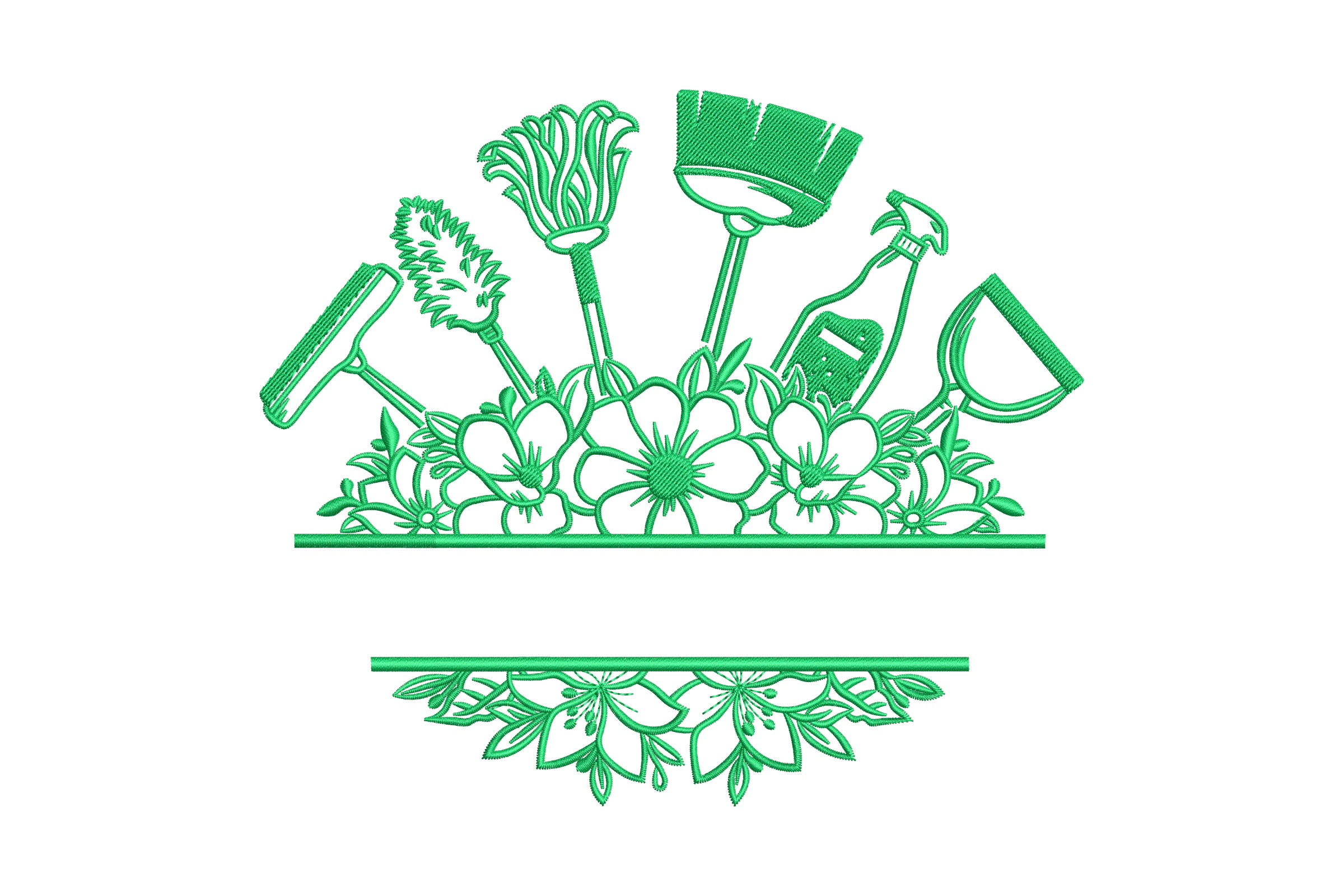 Cleaning Tools Embroidery Design