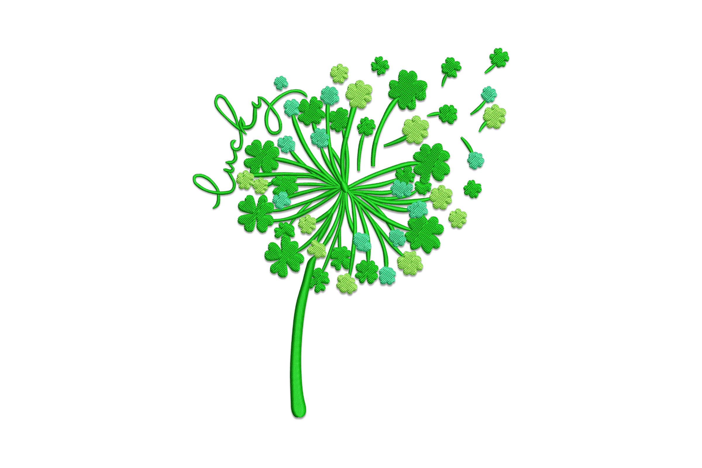 Dandelion Shamrocks Embroidery Design