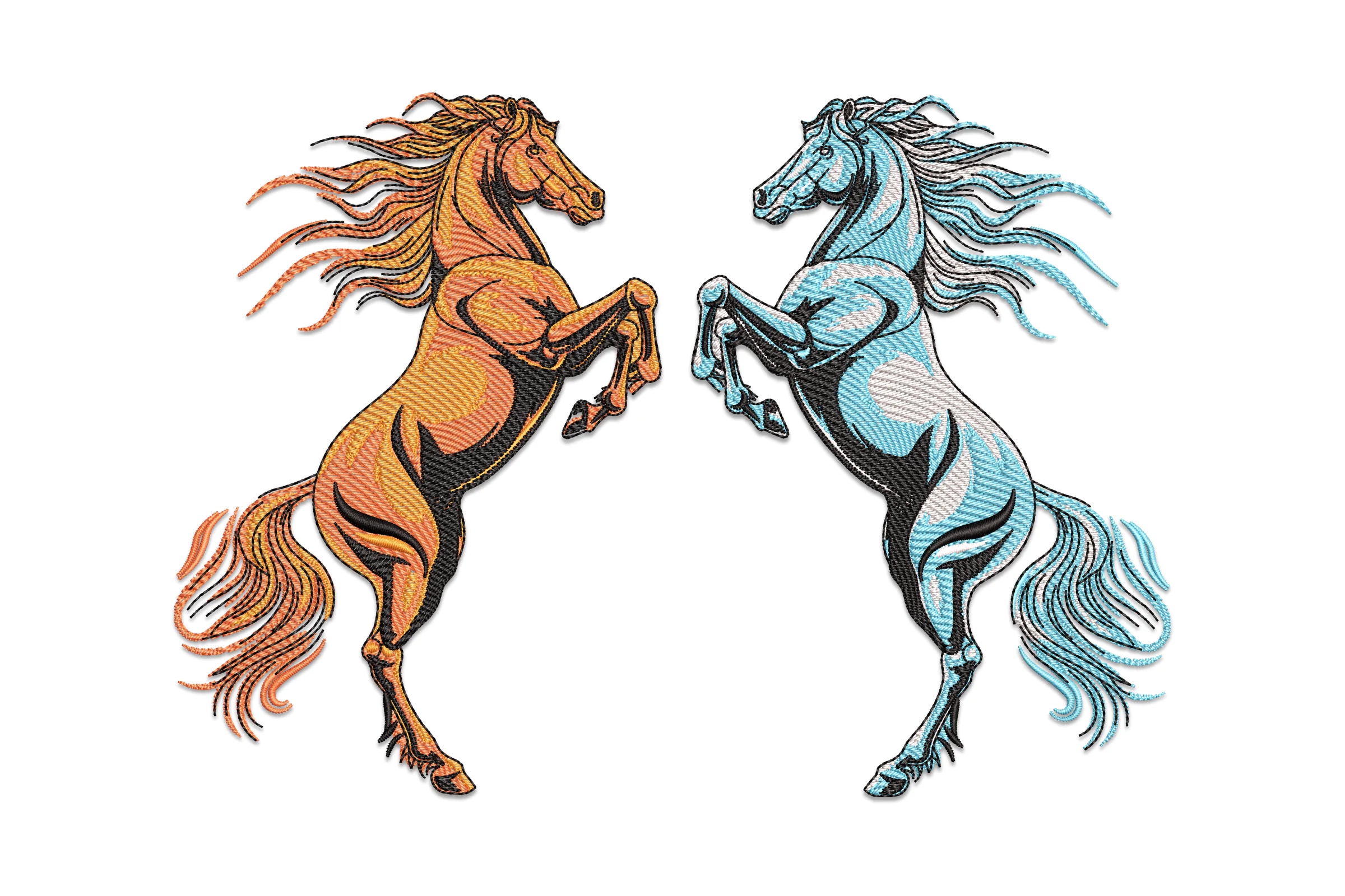 Horses Embroidery Design File