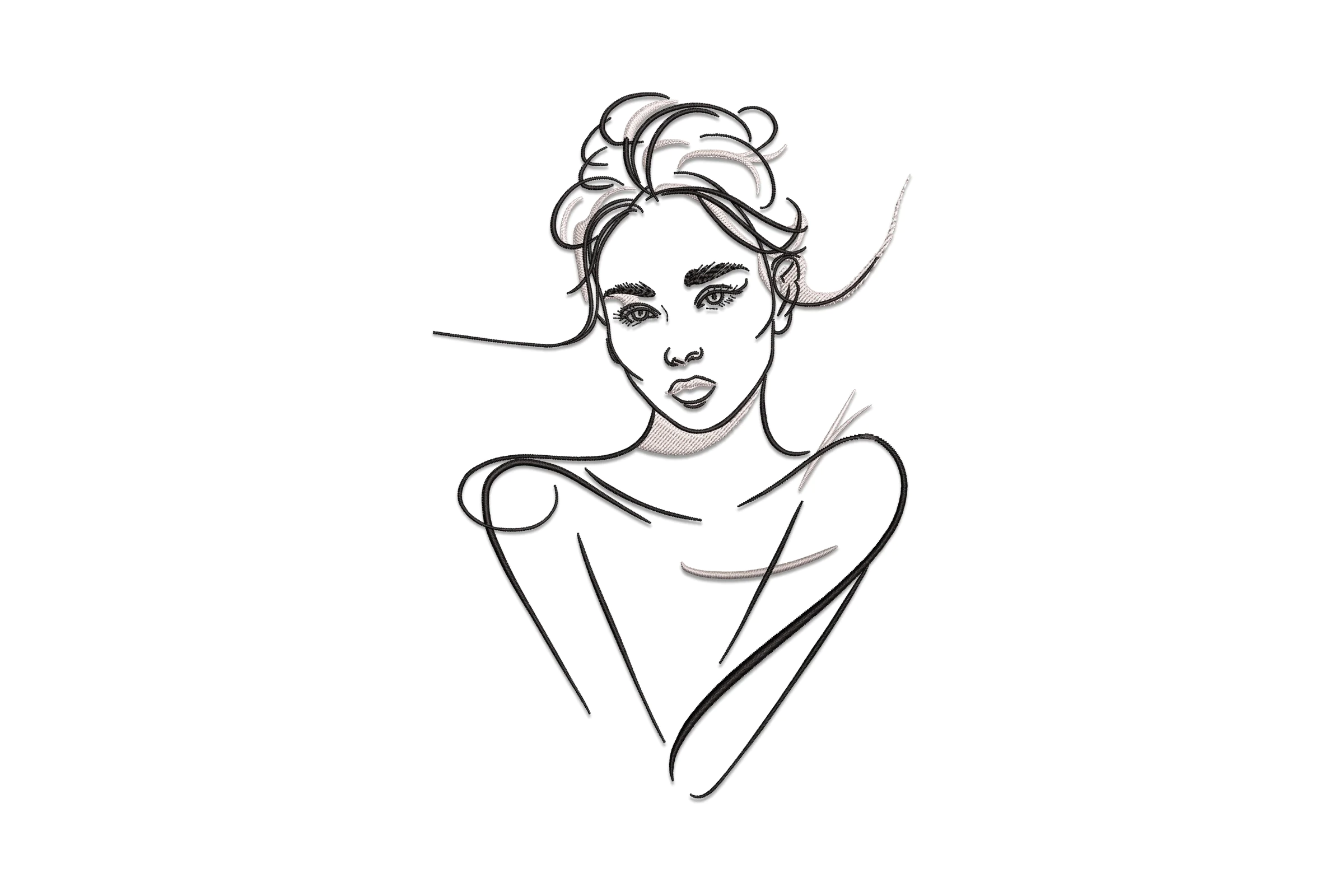 Beautiful Woman Digital Embroidery Design