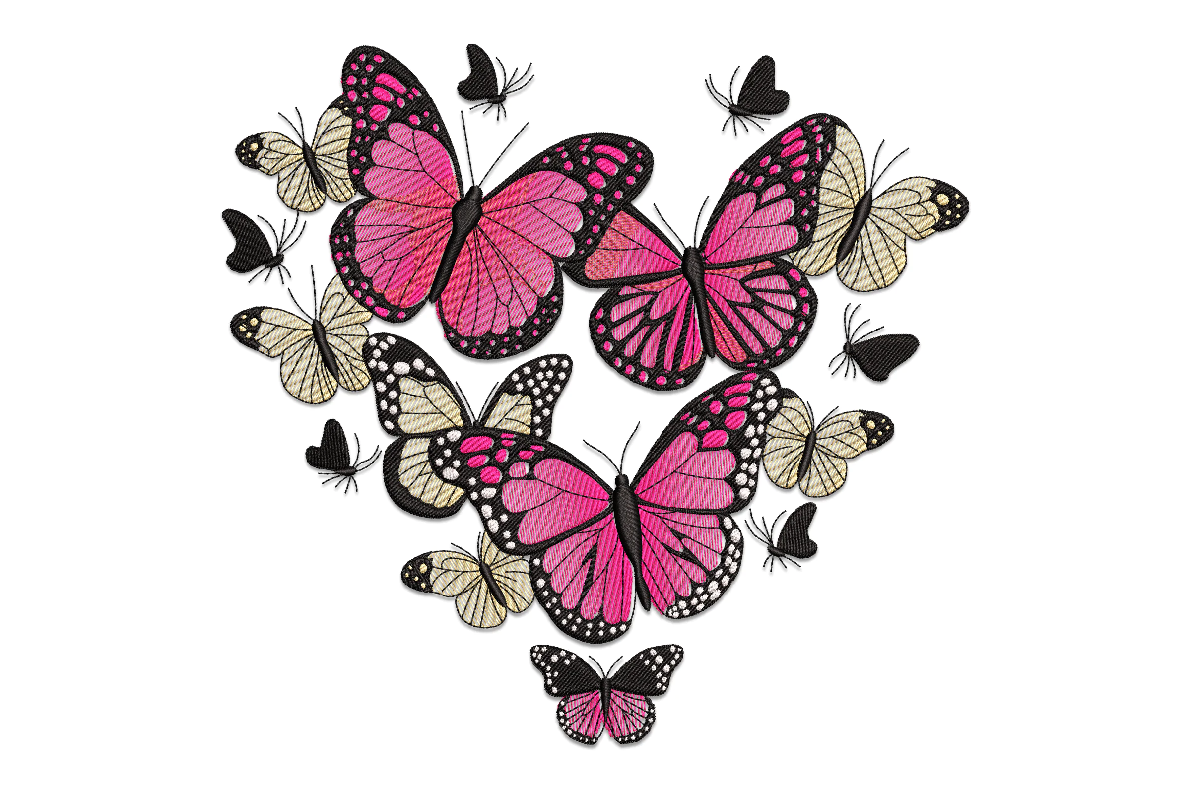 Heart with Butterfly Machine Embroidery Design