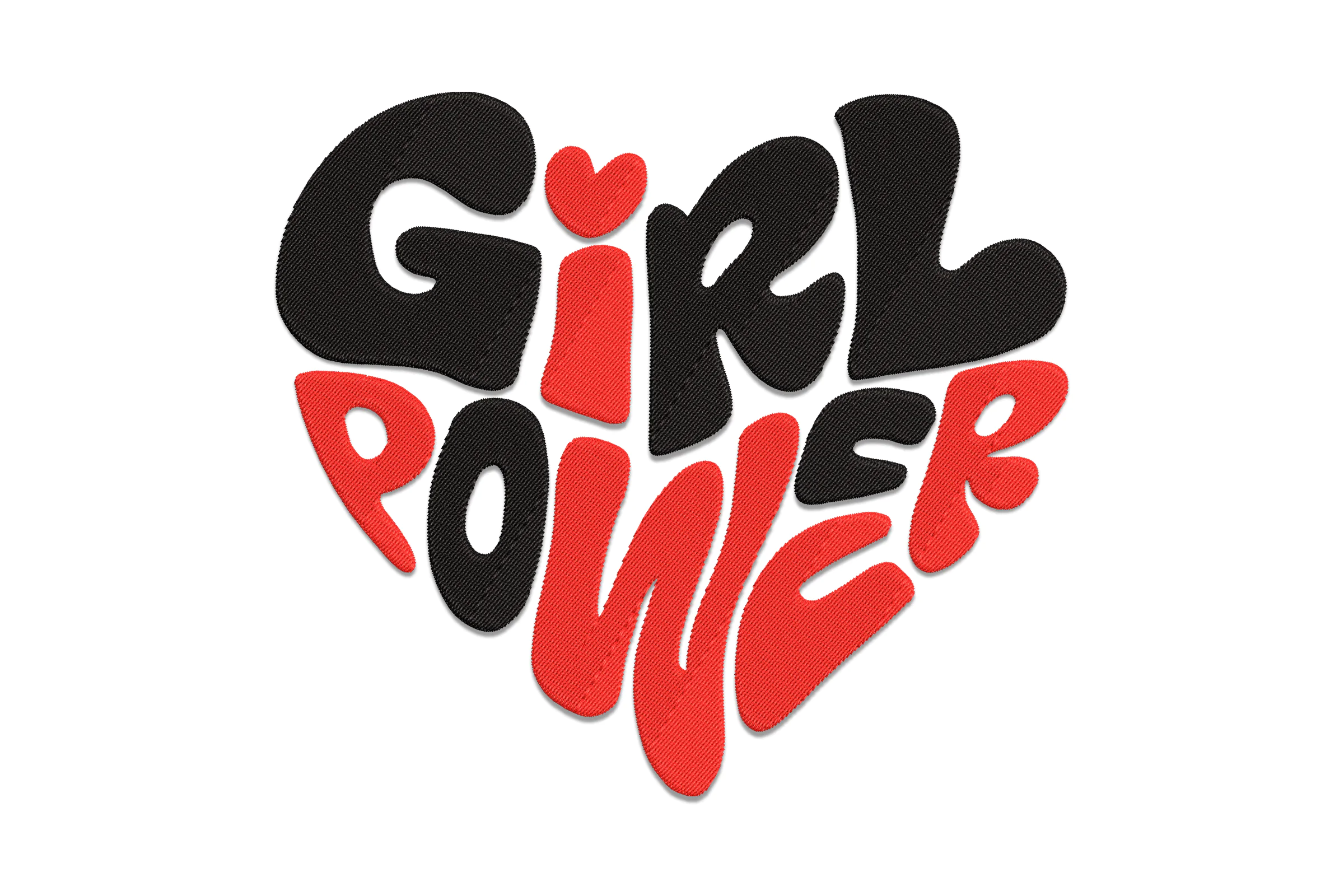 Girl Power Heart Embroidery Design