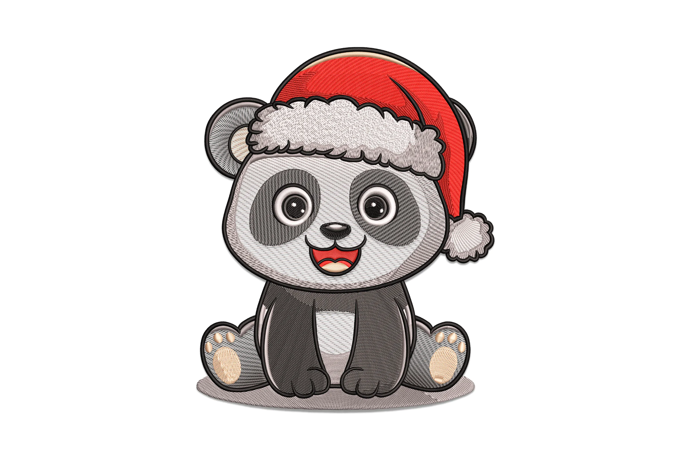Christmas  Panda Embroidery Design
