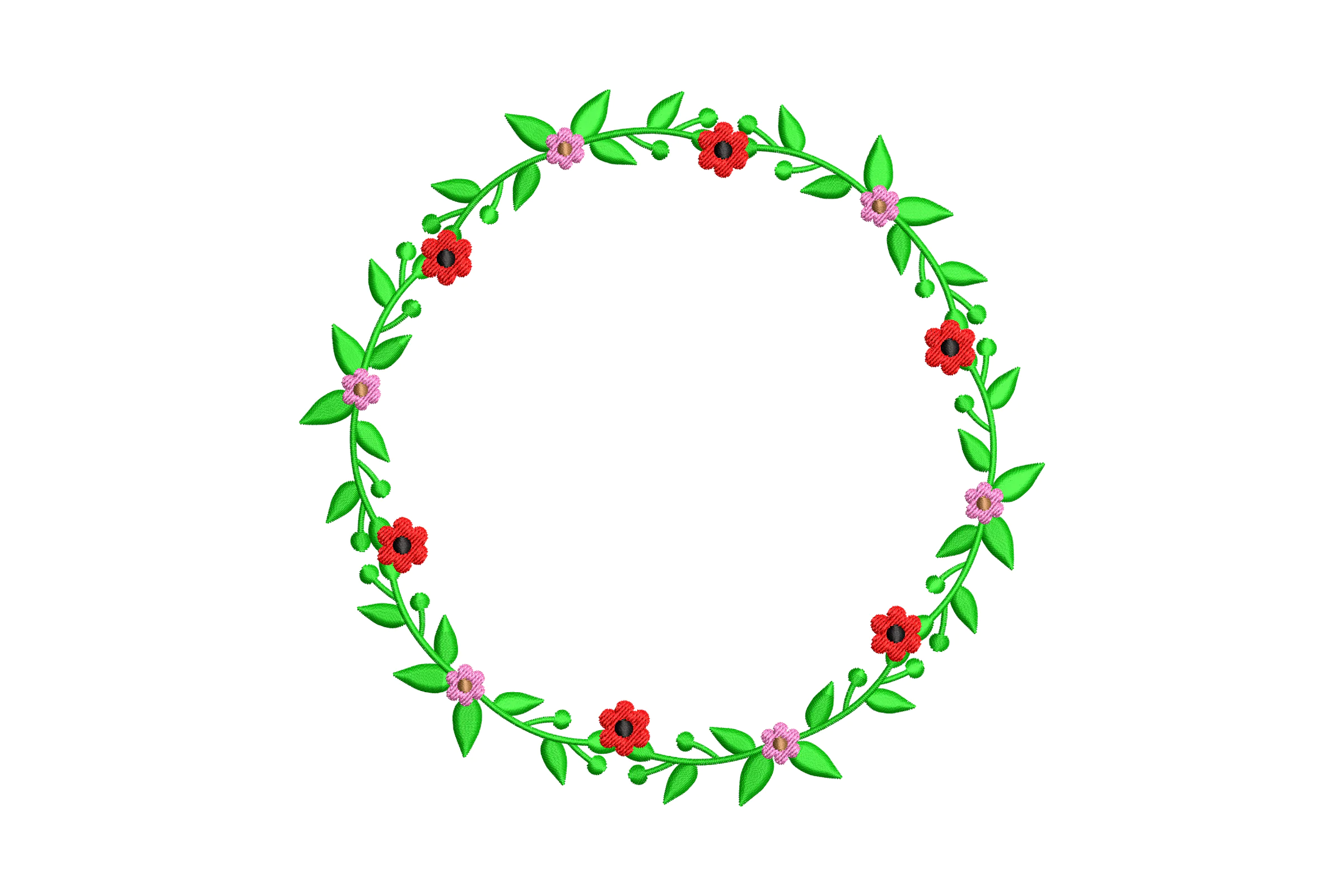 Flowers Frame Machine Embroidery Design