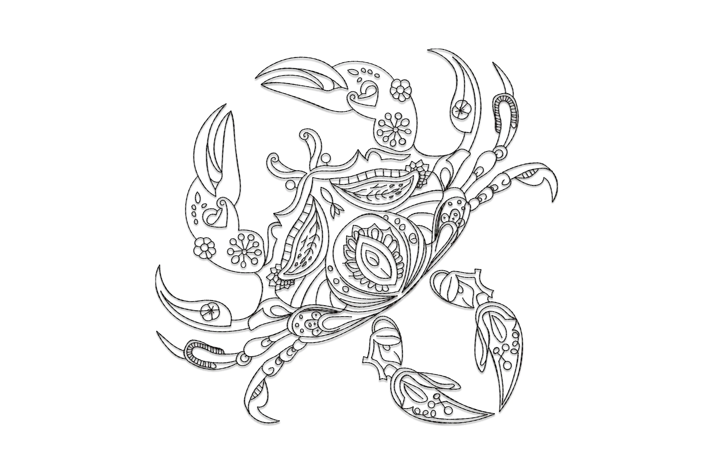 Mandala Crab Embroidery Design