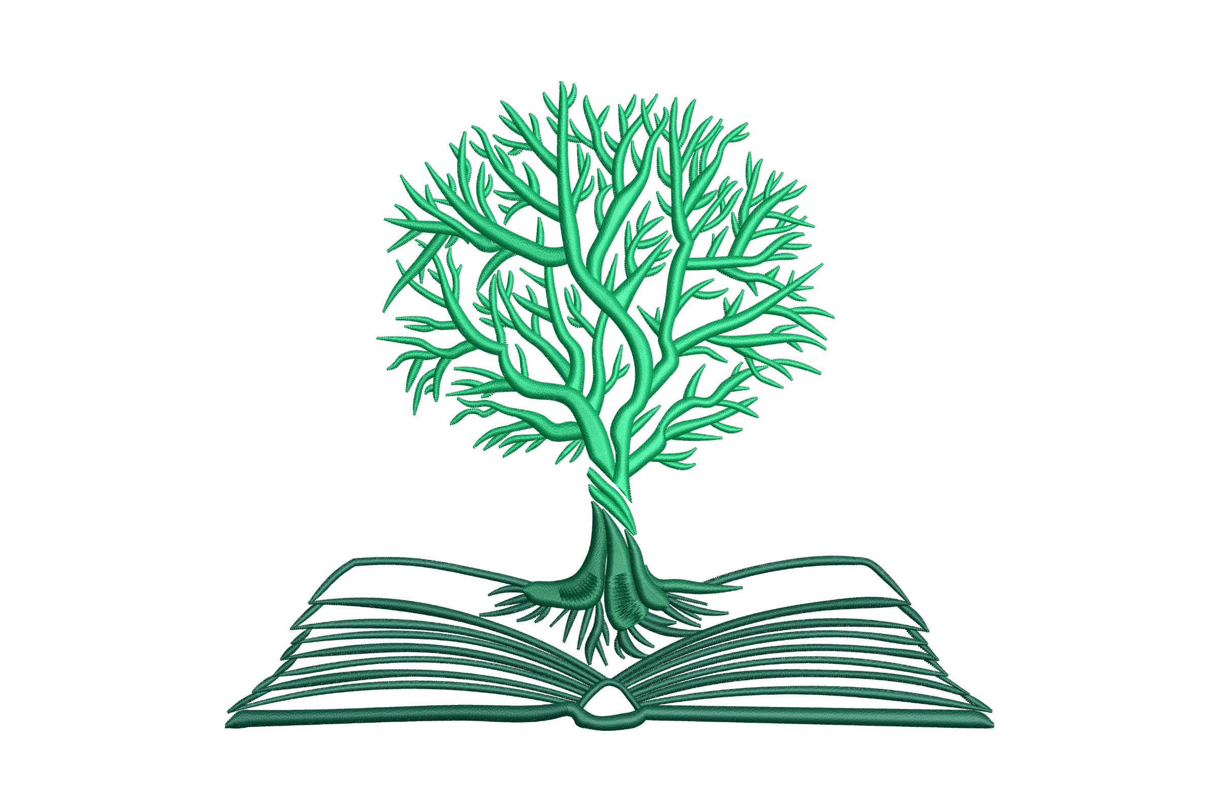 Tree with Book Embroidery Design