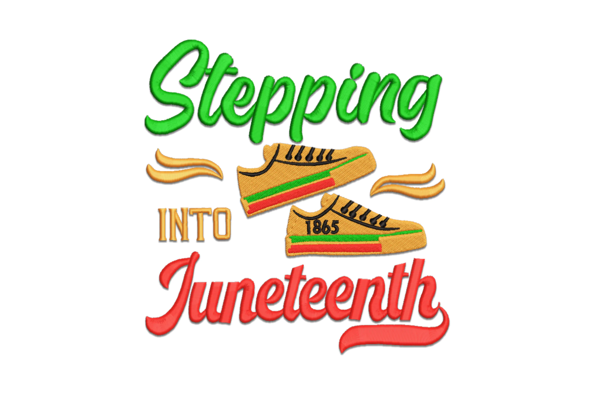 Stepping into Juneteenth Embroidery Design