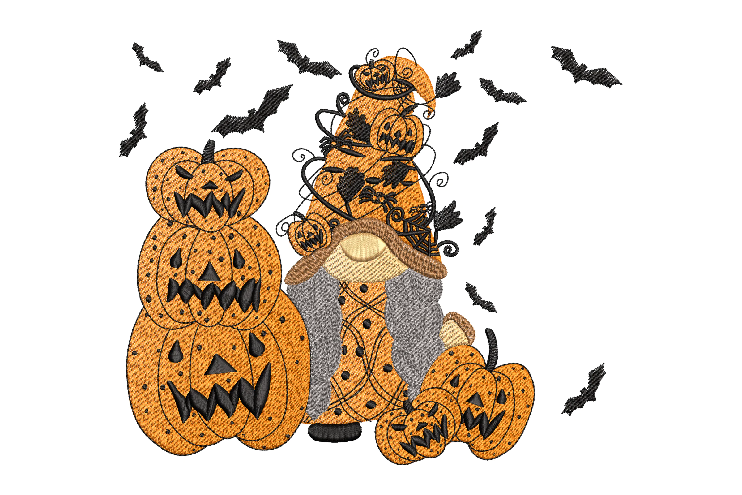 Halloween Pumpkin Machine  Embroidery Design