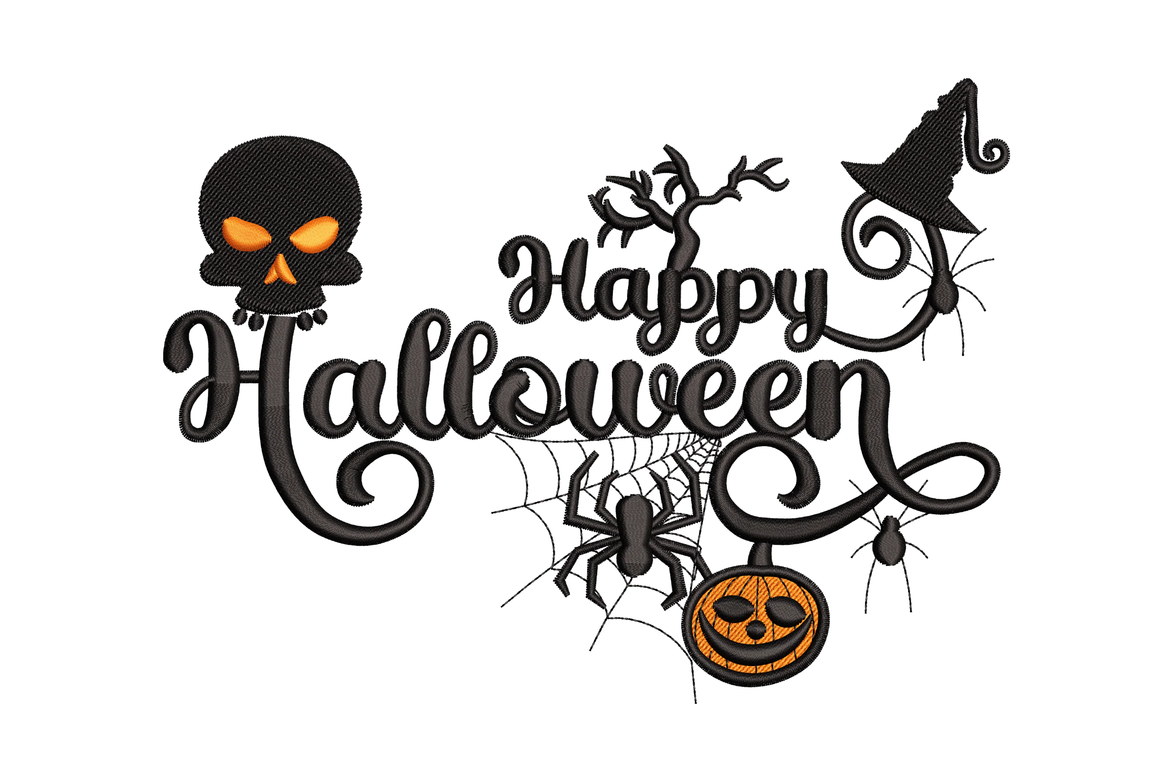 Happy Halloween Embroidery Design File