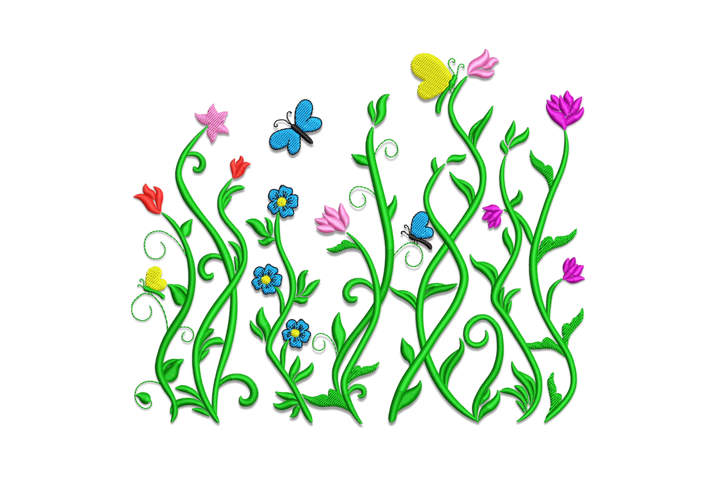 Spring Wildflowers Embroidery Design