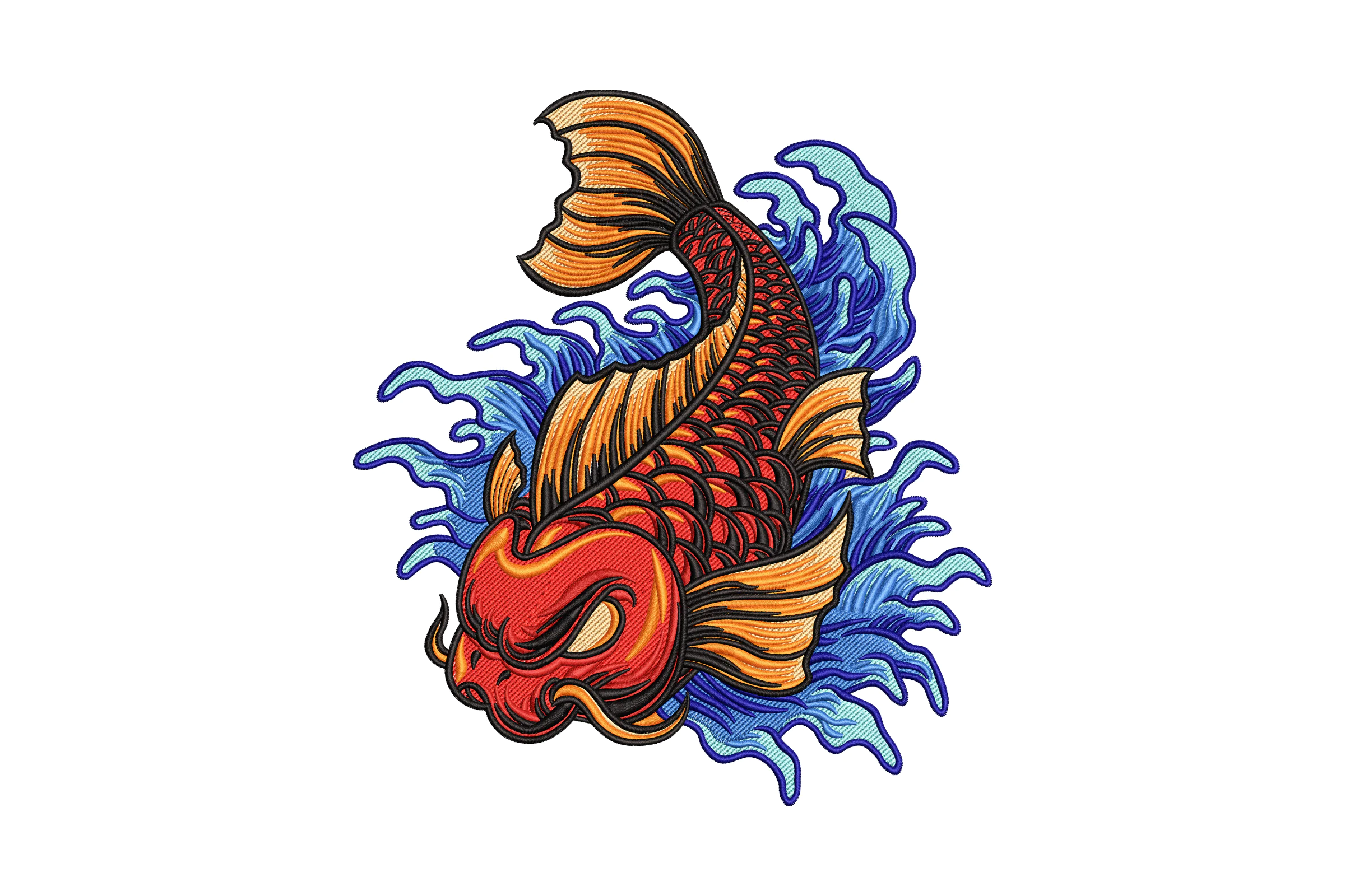 Koi Fish Machine Embroidery Design