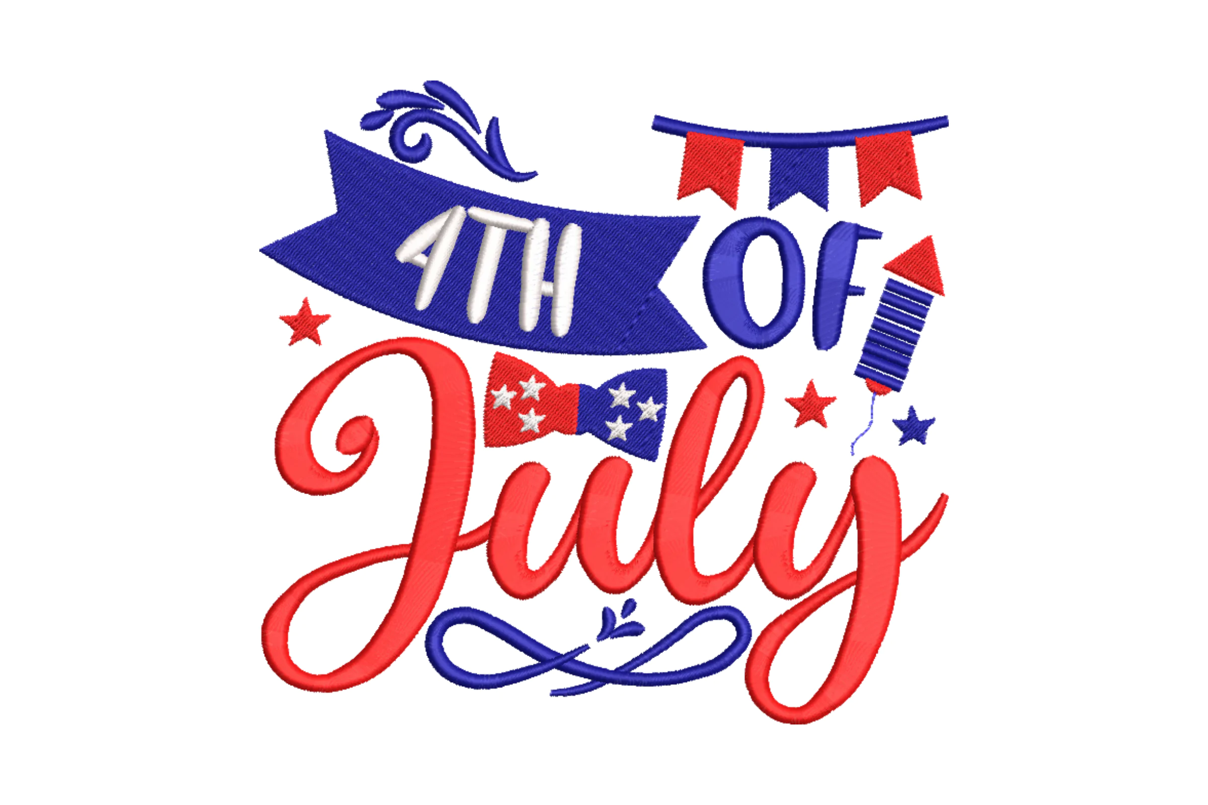 4th of July Embroidery Design