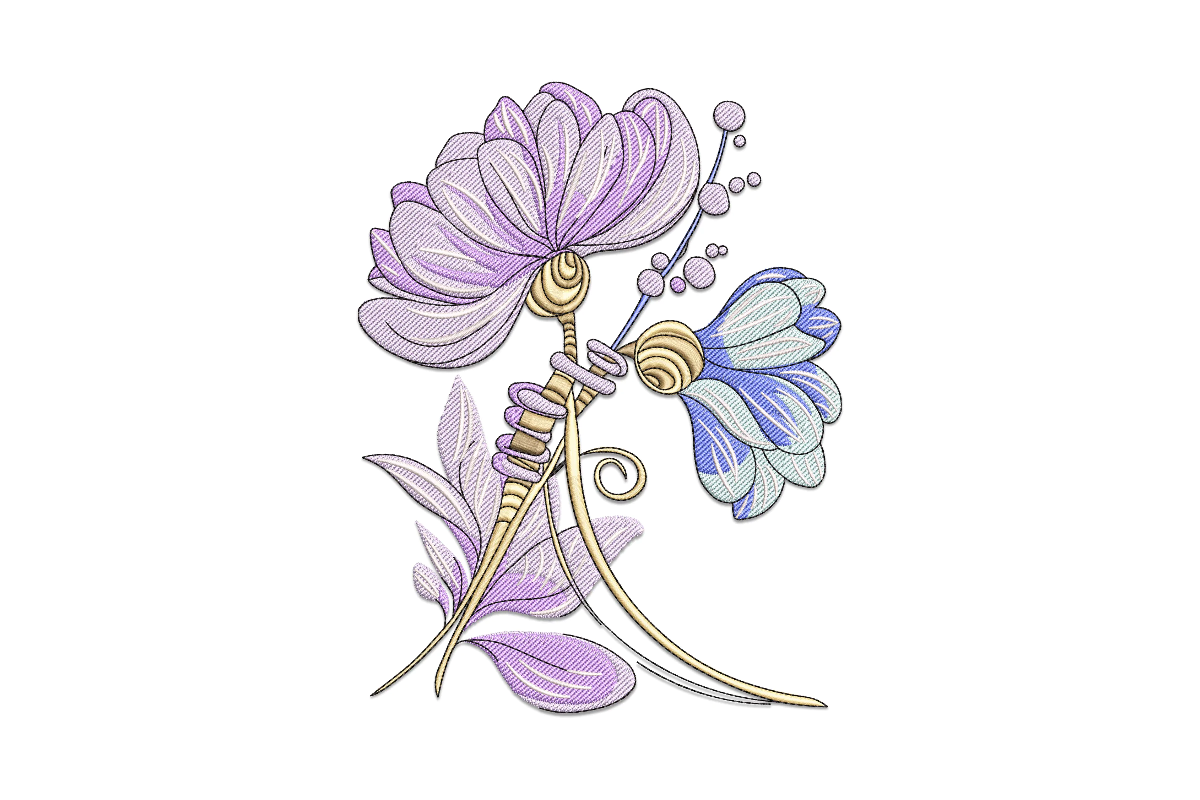 Elegant Flower Embroidery Design