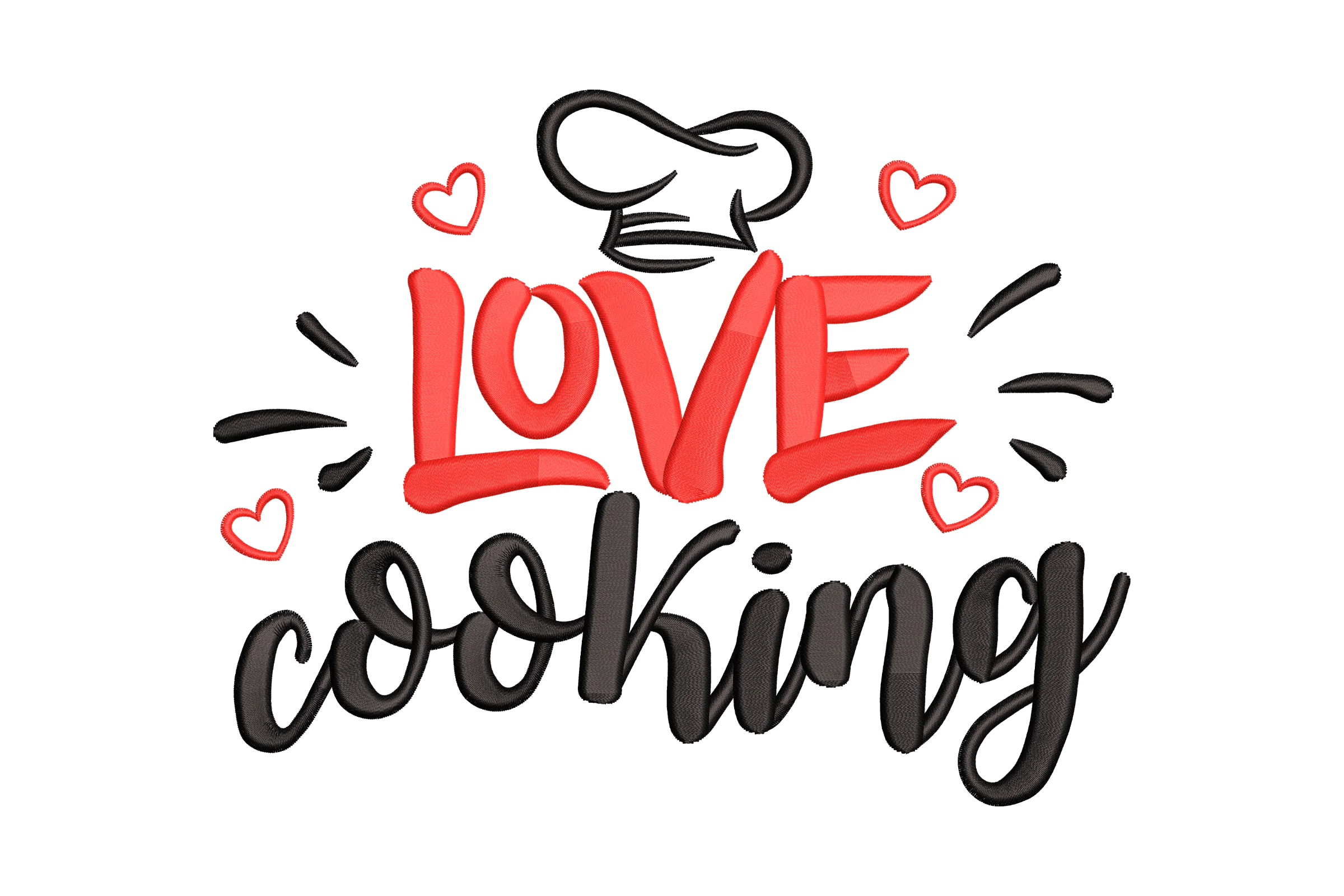 Love Cooking Embroidery Design