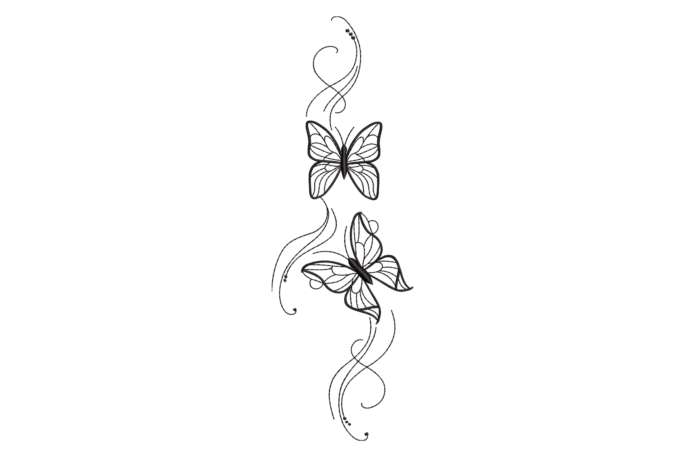 Butterfly Swirl Embroidery Design