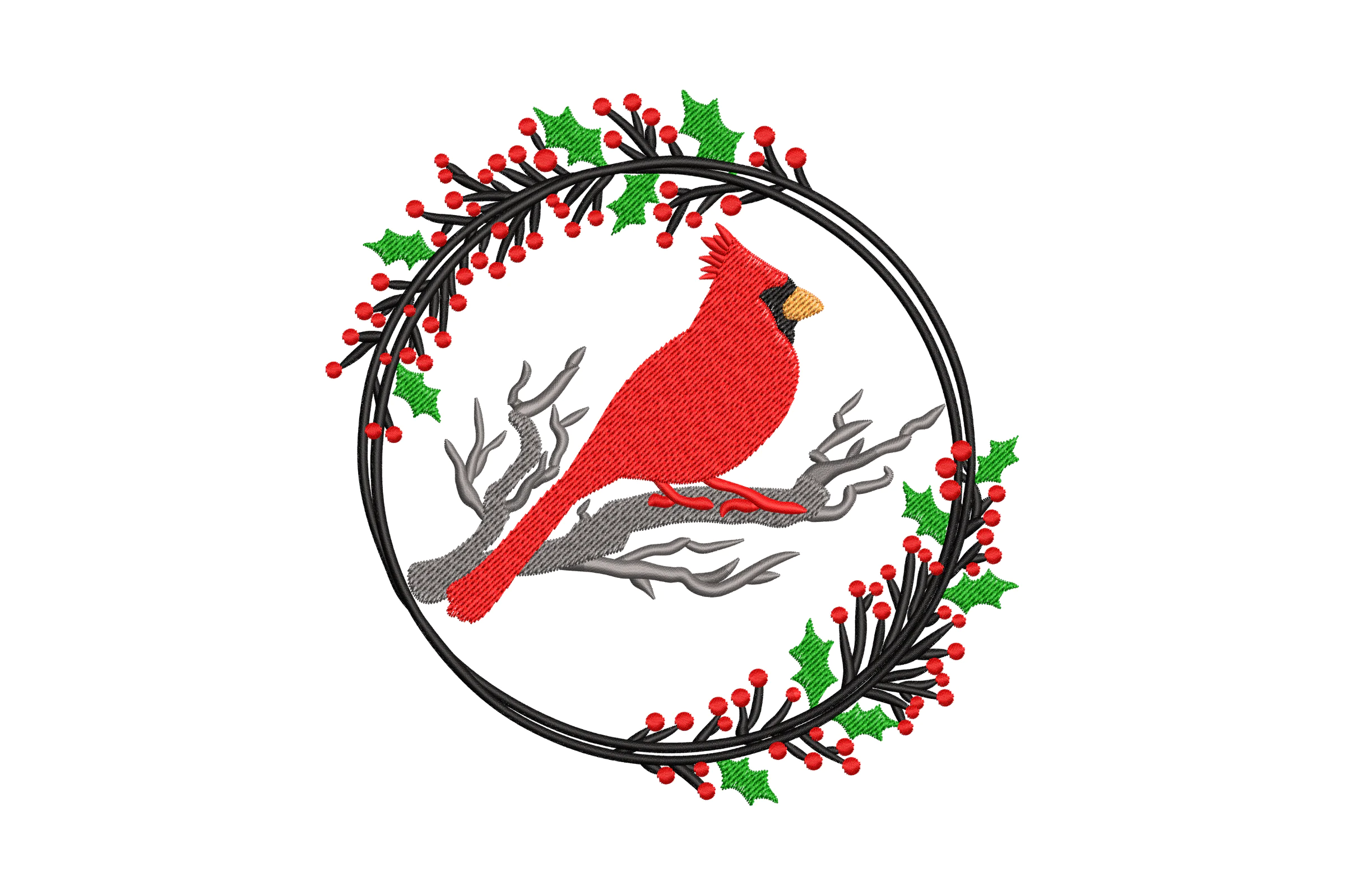 Christmas Cardinal - Machine Embroidery Design