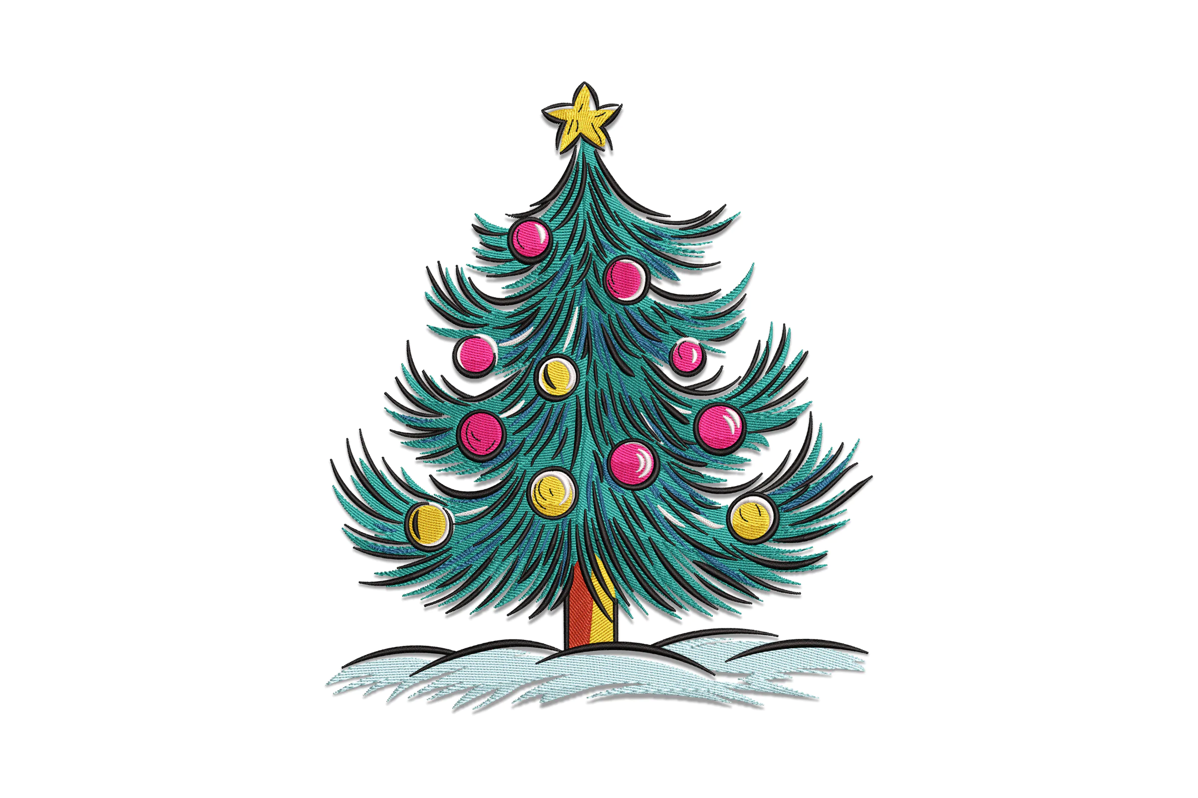 Chinoiserie Christmas Tree Digital Machine Embroidery File