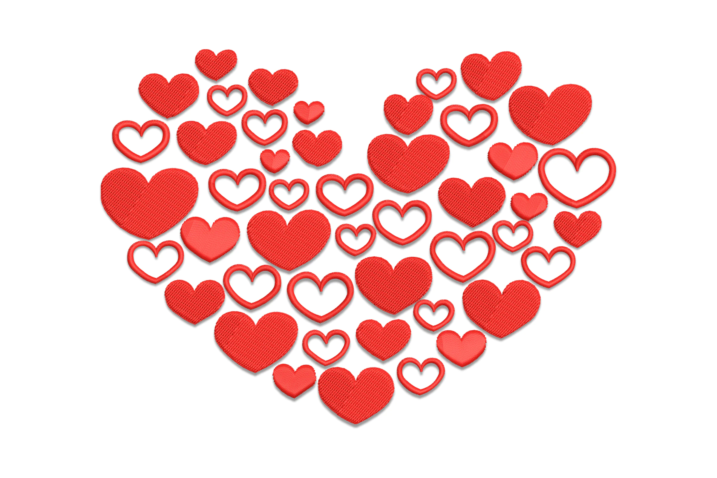 Love Hearts Embroidery Design