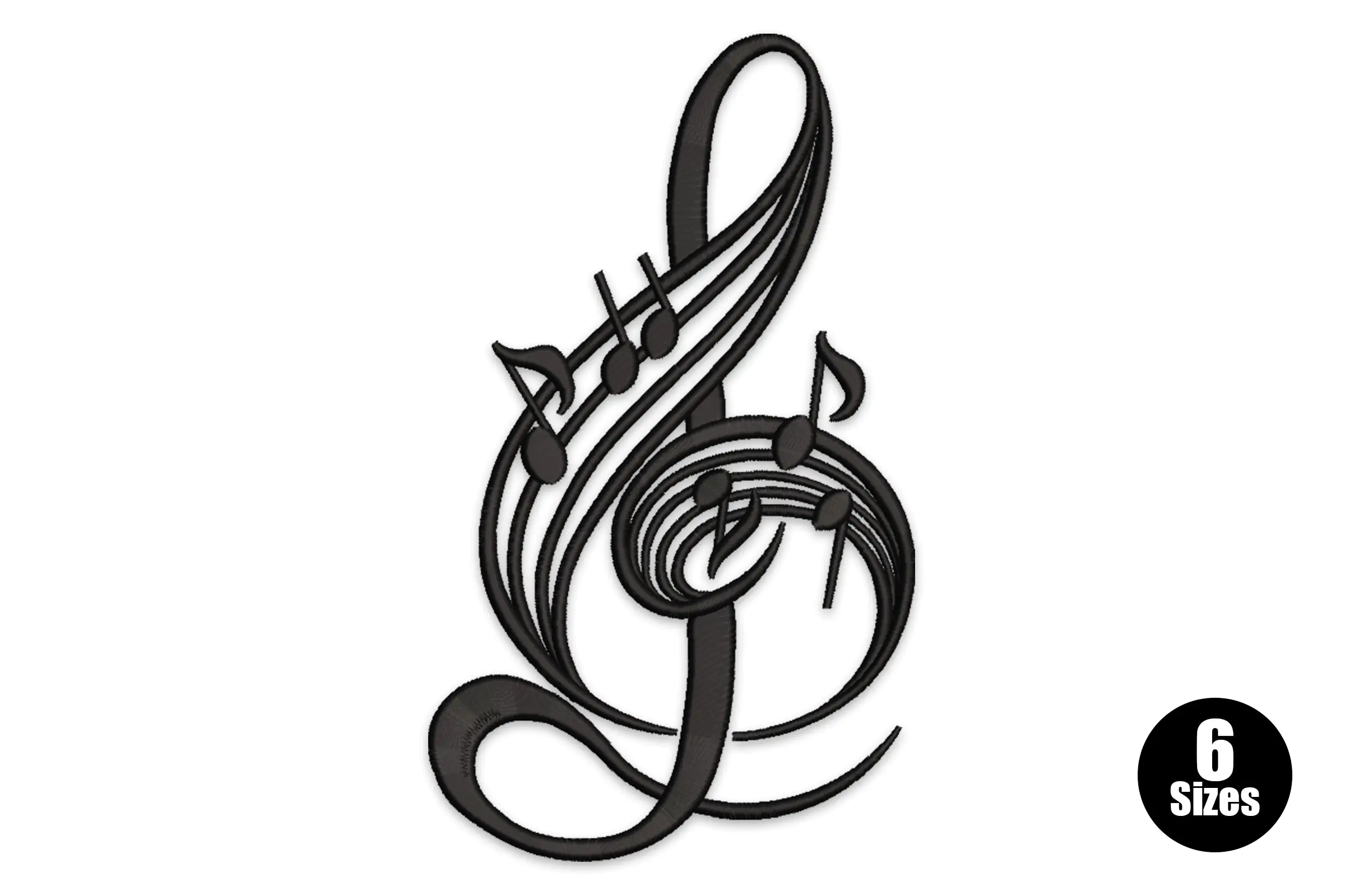 Music Notes Embroidery Design File