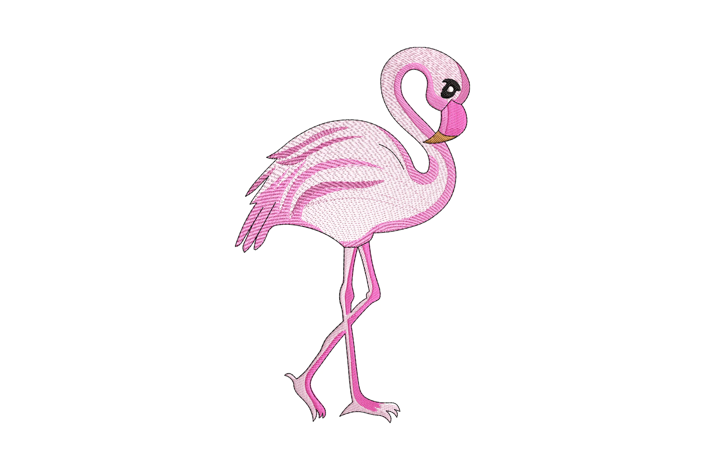 Pink Flamingo Embroidery Design File