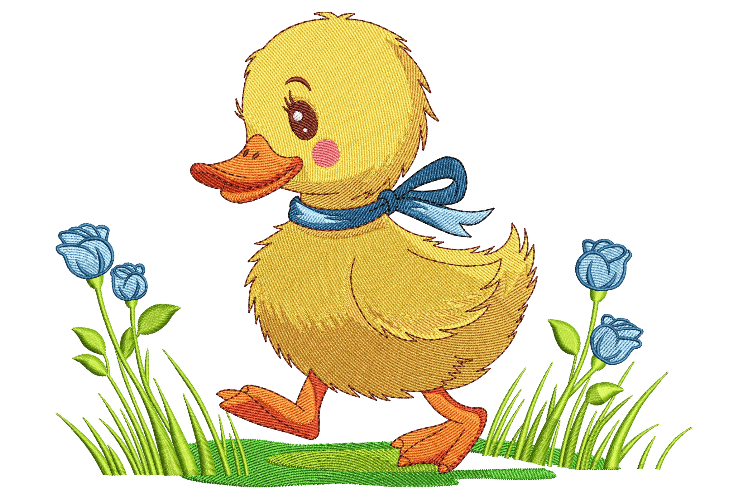 Detailed Cute Duckling Embroidery Design