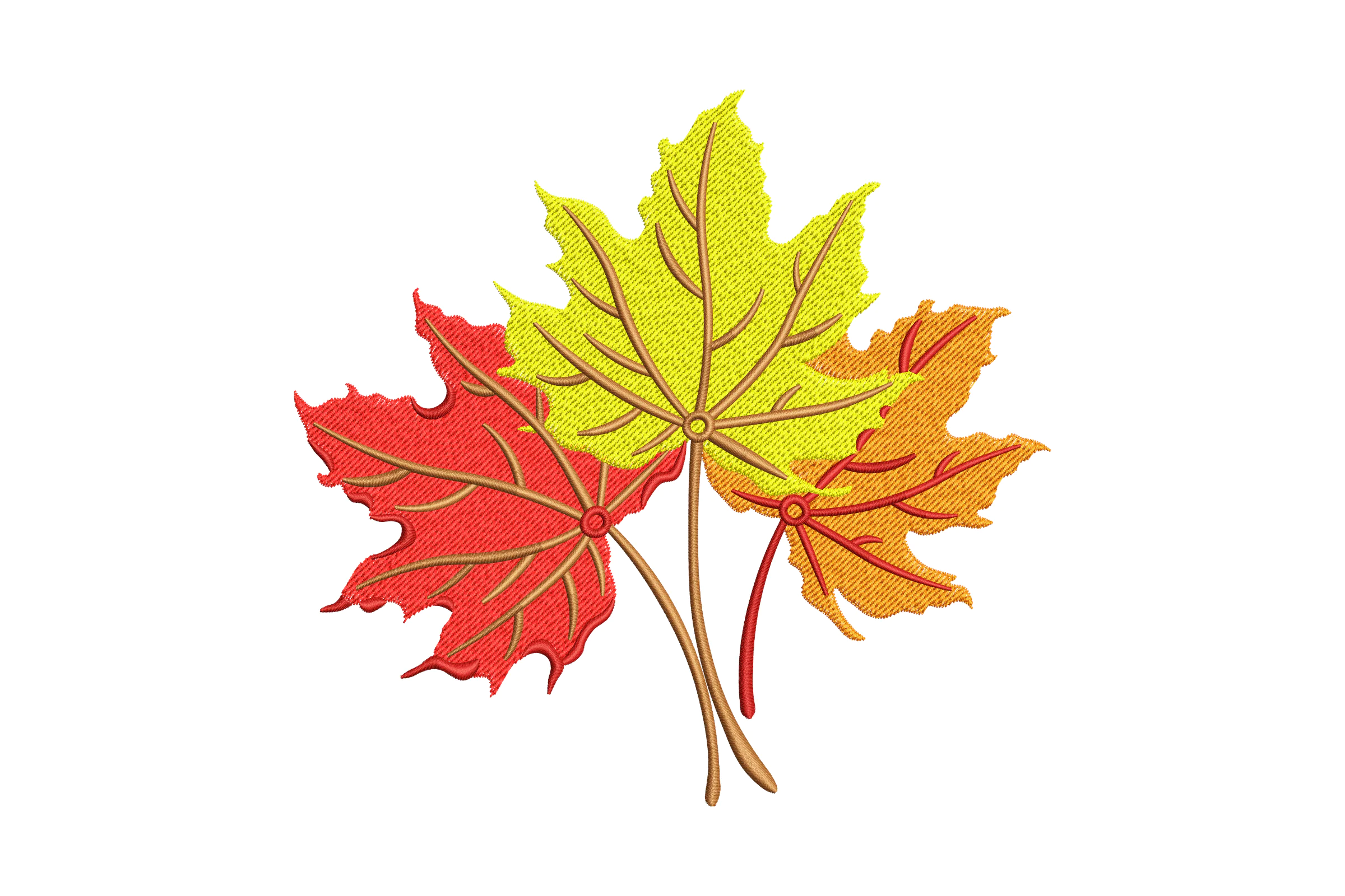 Autumn Maple Leaves Embroidery Design