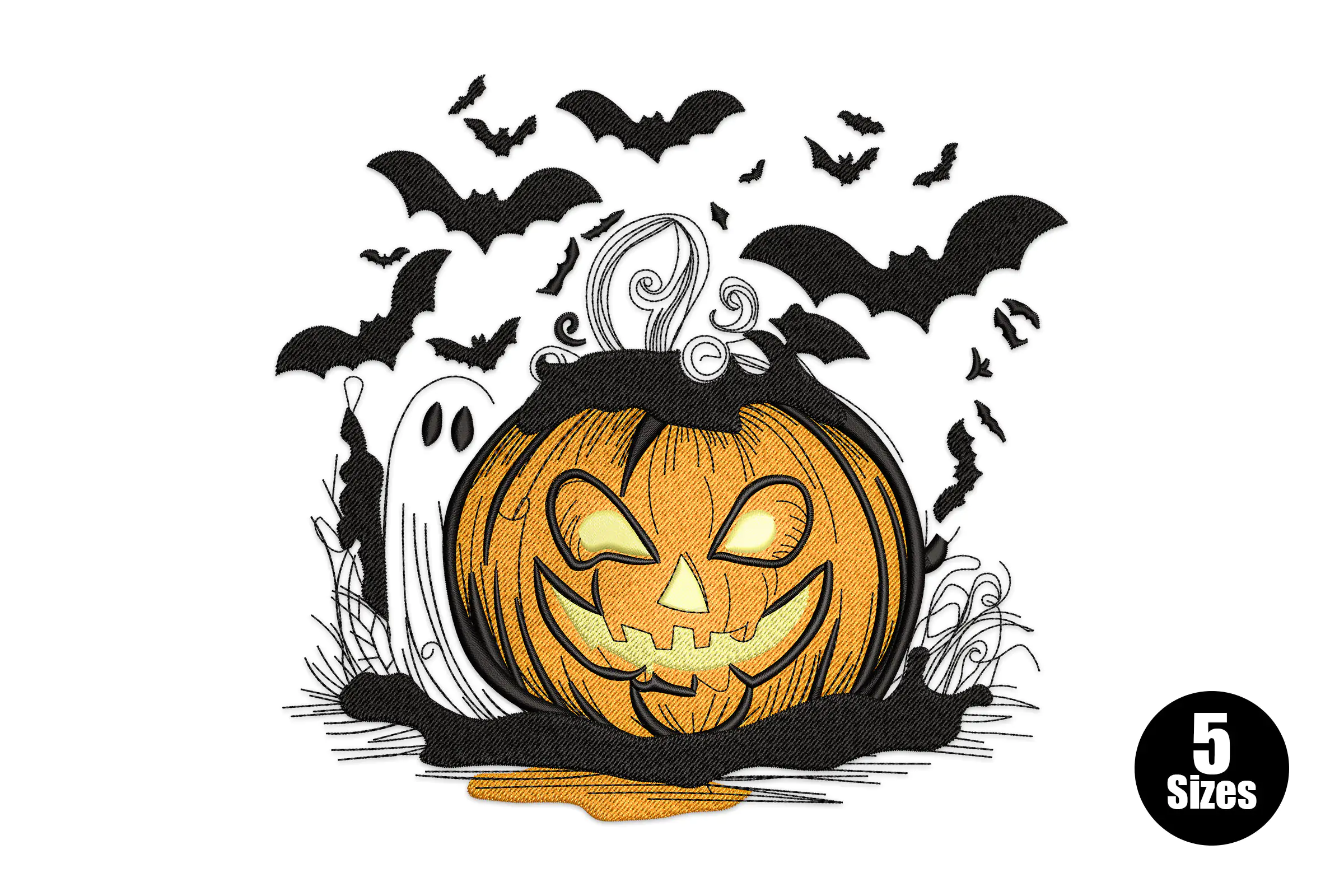 Halloween Pumpkin Embroidery Design